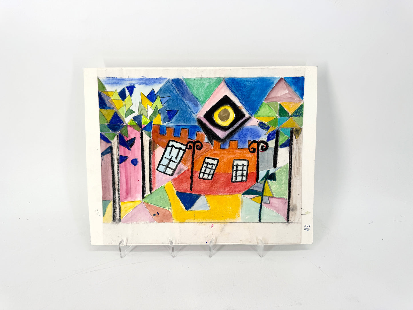 Die bunte Stadt. Mischtechnik im Stil Hundertwassers