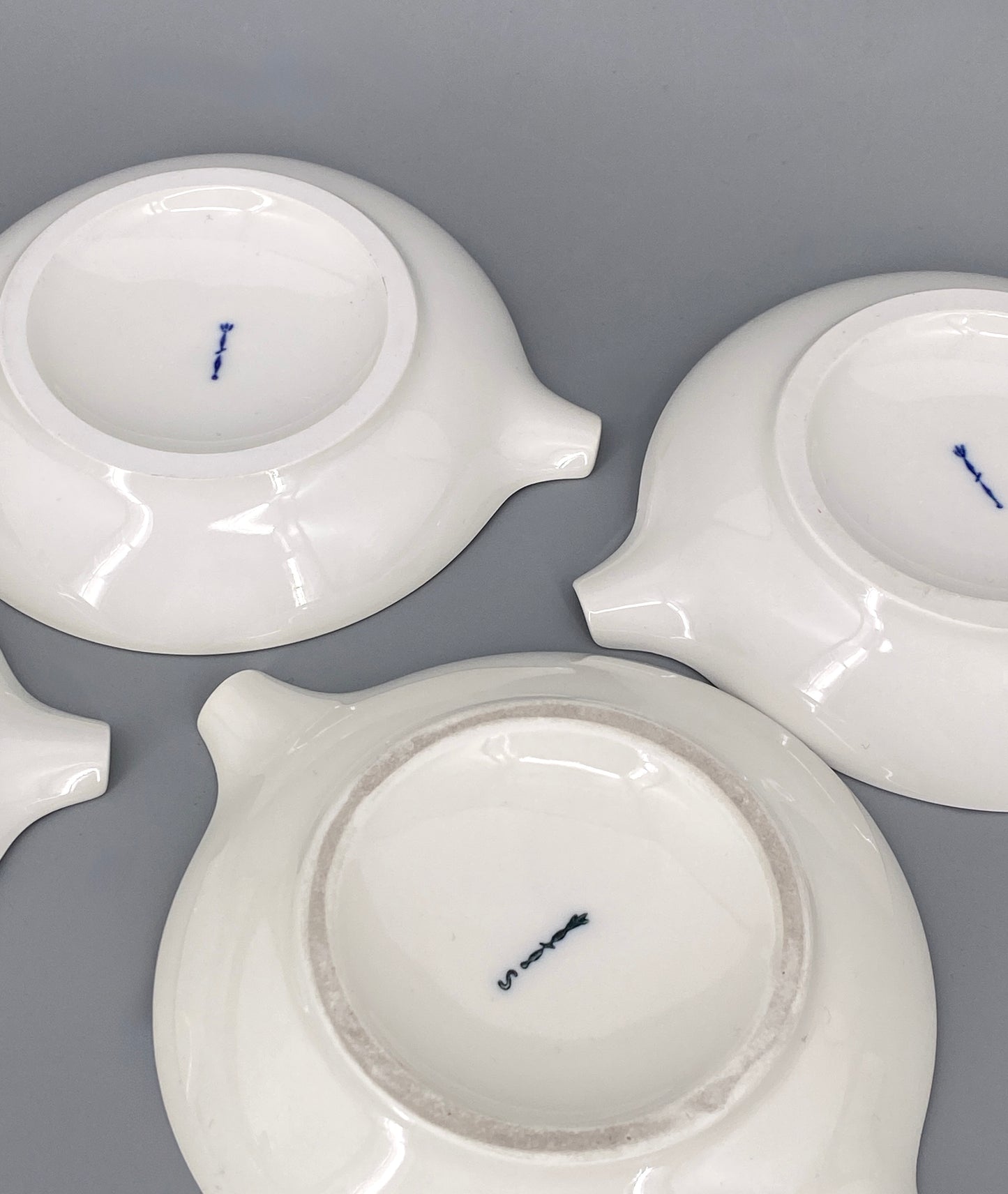 4x Porzellan Aschenbecher KPM Siegmund Schütz, Deutschland, 50er