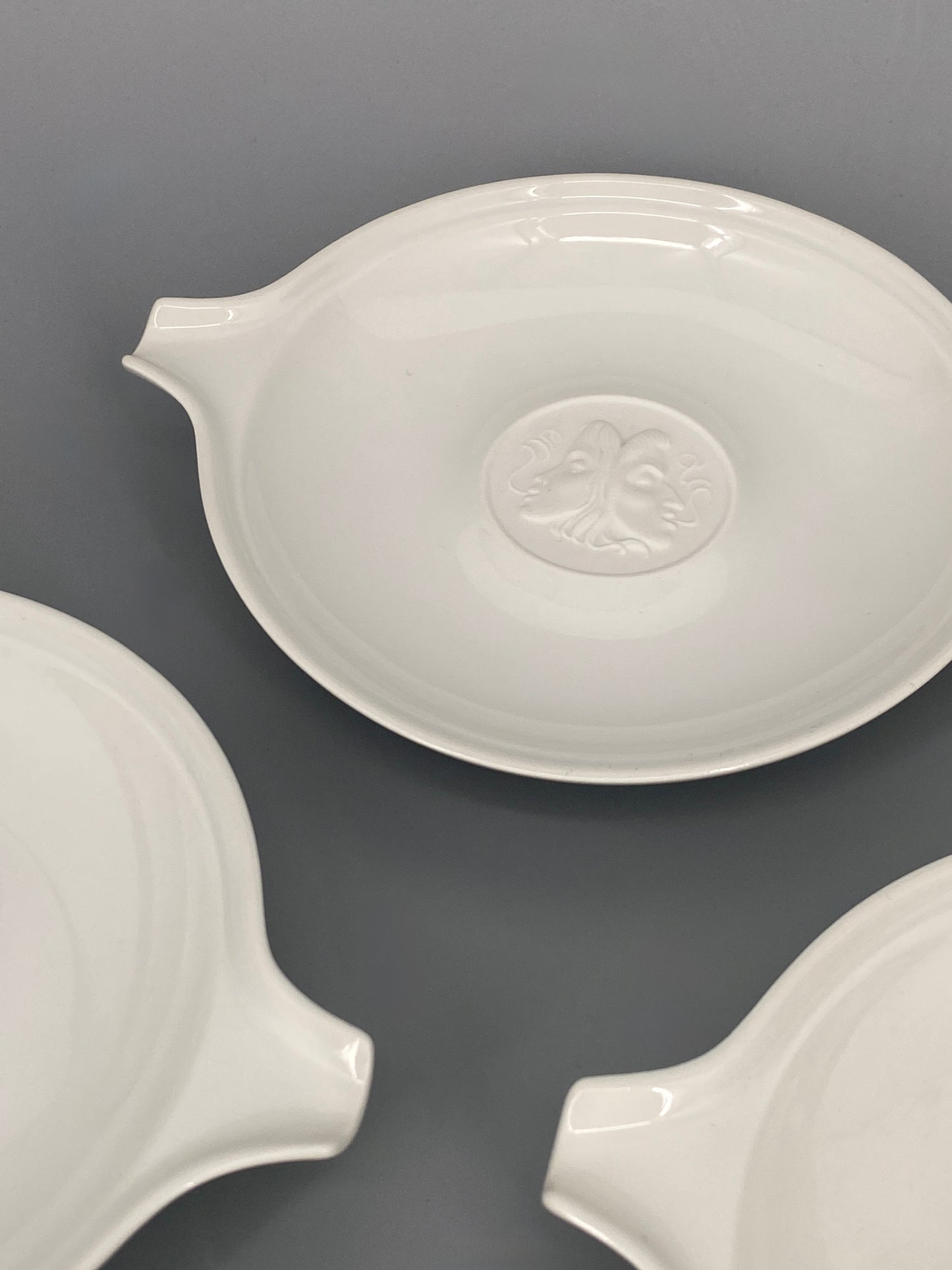 4x Porzellan Aschenbecher KPM Siegmund Schütz, Deutschland, 50er