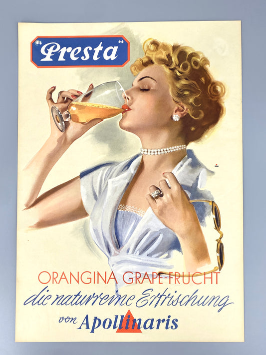 Apollinaris Orangina, Original Vintage-Werbeplakat