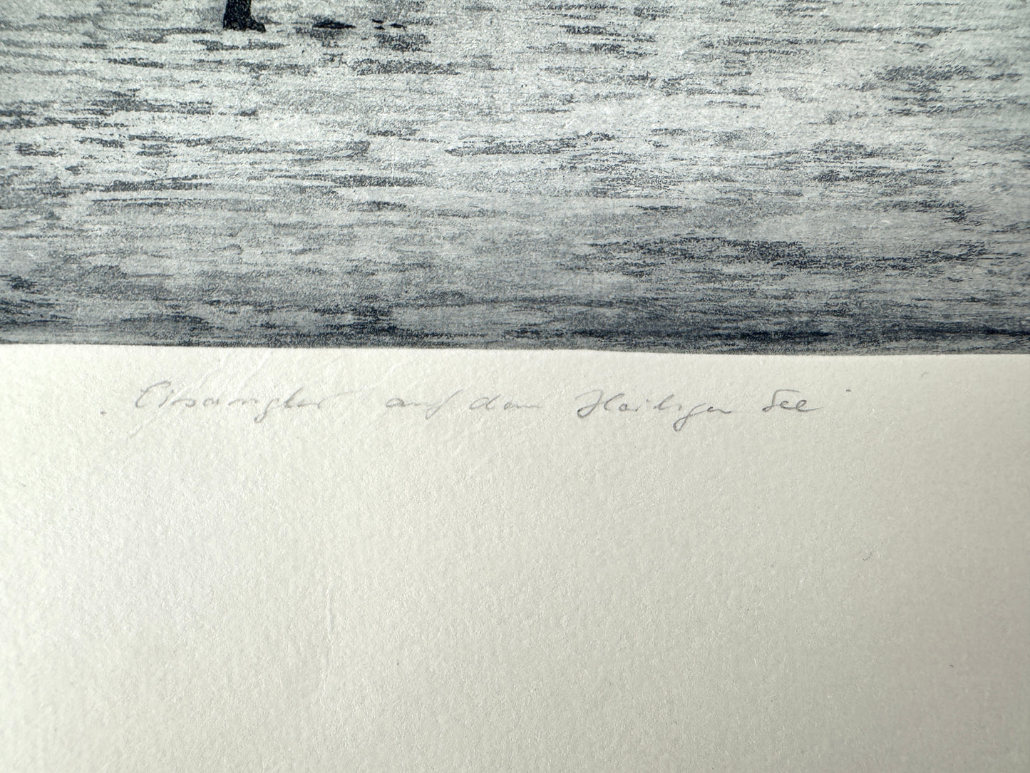 Eisangler auf dem heiligen See. Signierte Radierung