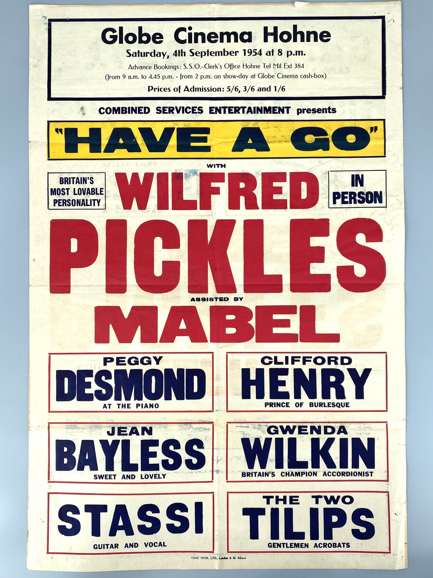 Siebdruck, Wilfred Pickles im Globe Cinema, Kaserne Bergen-Hohe