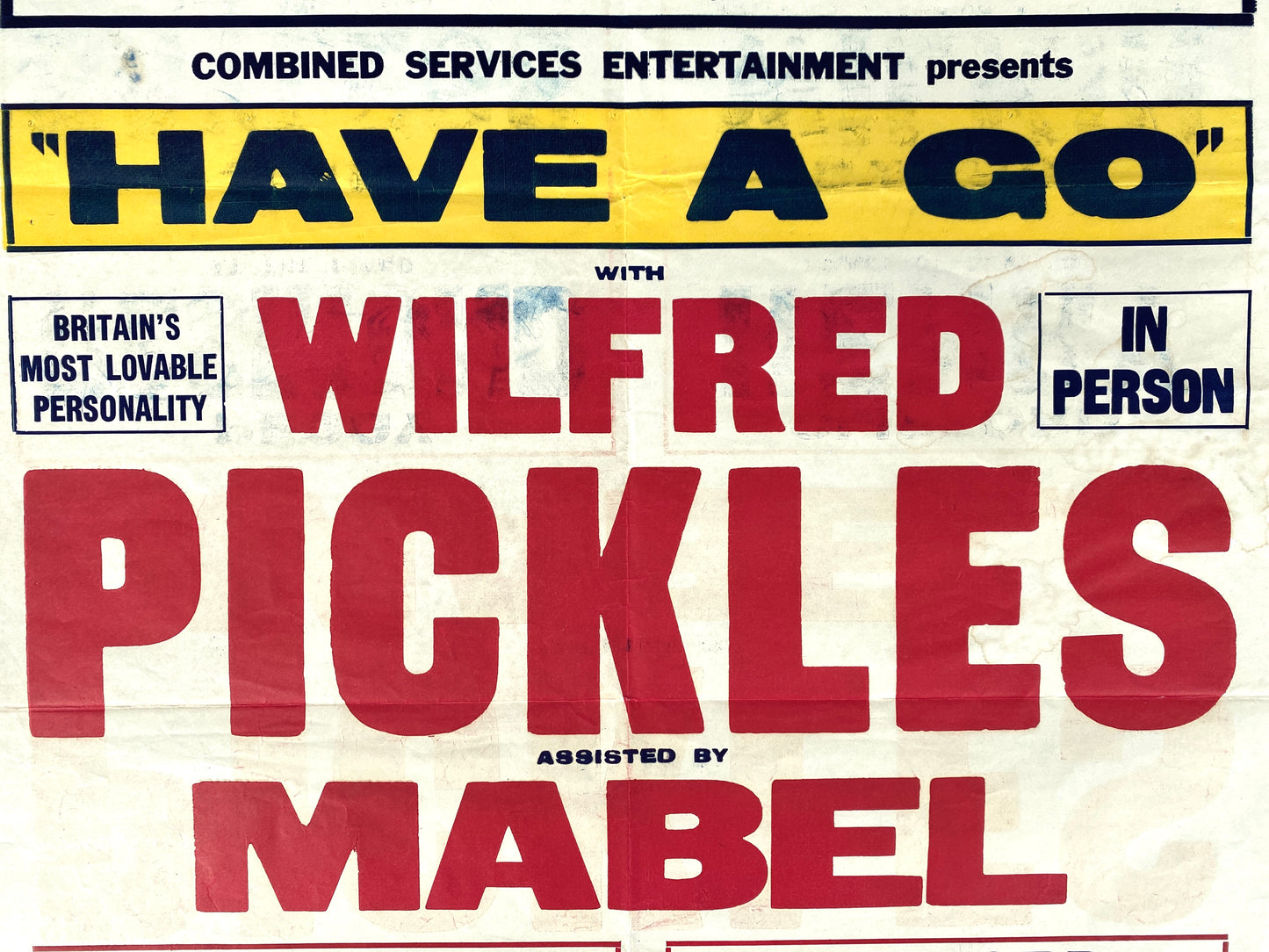 Siebdruck, Wilfred Pickles im Globe Cinema, Kaserne Bergen-Hohe