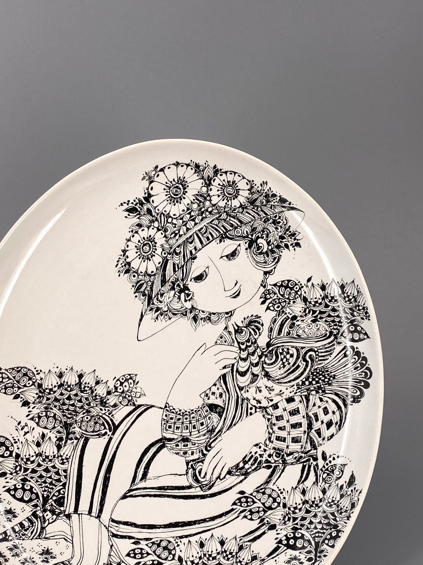 "La Paloma" Porzellan Teller von Björn Wiinblad für Rosenthal, Deutschland, 70er