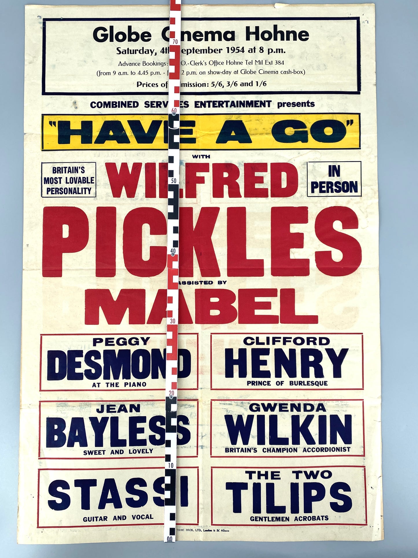 Siebdruck, Wilfred Pickles im Globe Cinema, Kaserne Bergen-Hohe