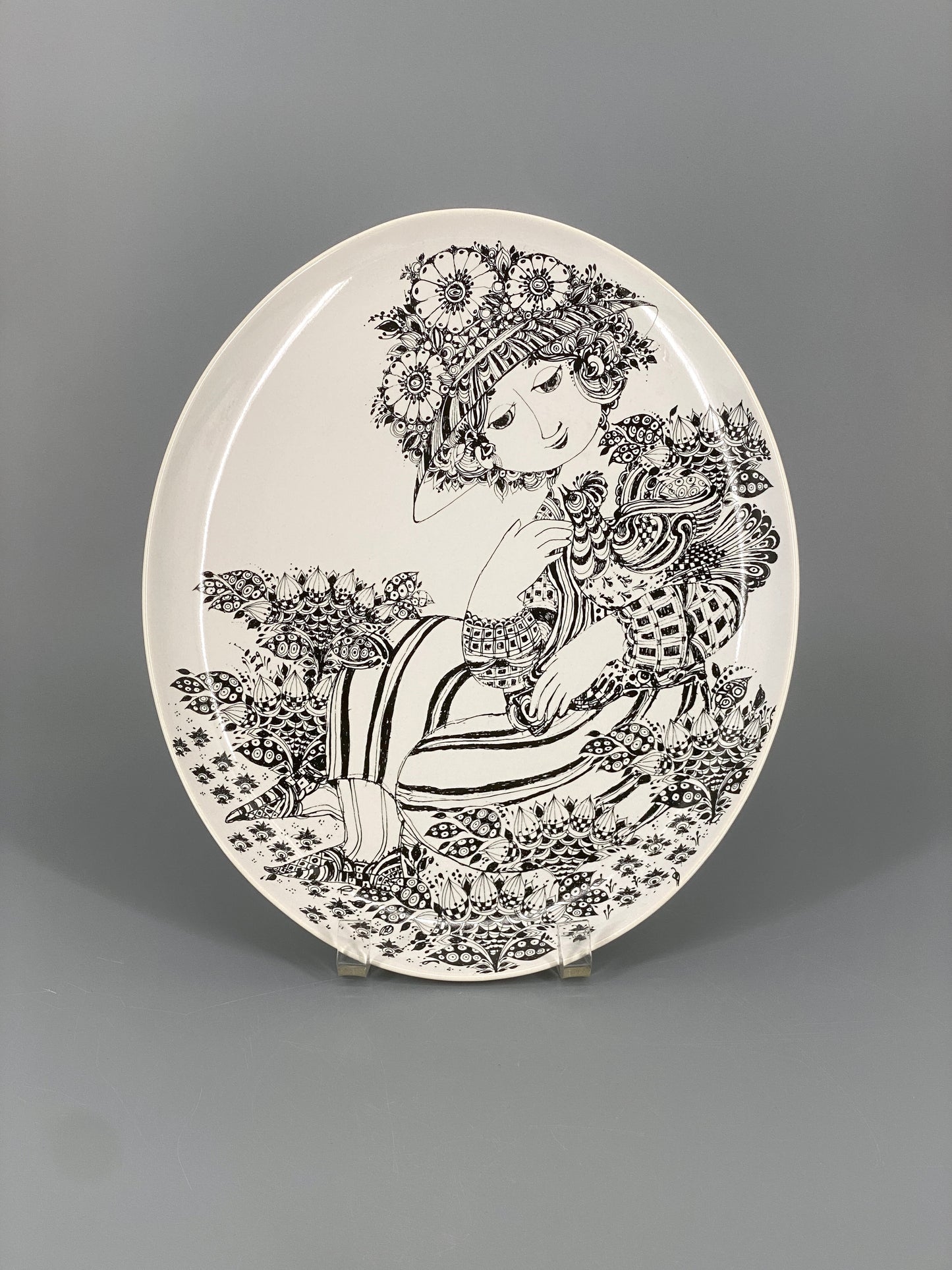 "La Paloma" Porzellan Teller von Björn Wiinblad für Rosenthal, Deutschland, 70er