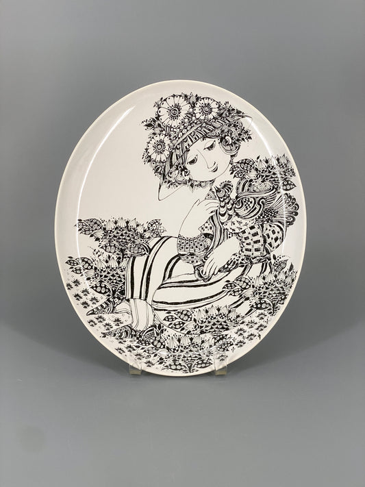 "La Paloma" Porzellan Teller von Björn Wiinblad für Rosenthal, Deutschland, 70er