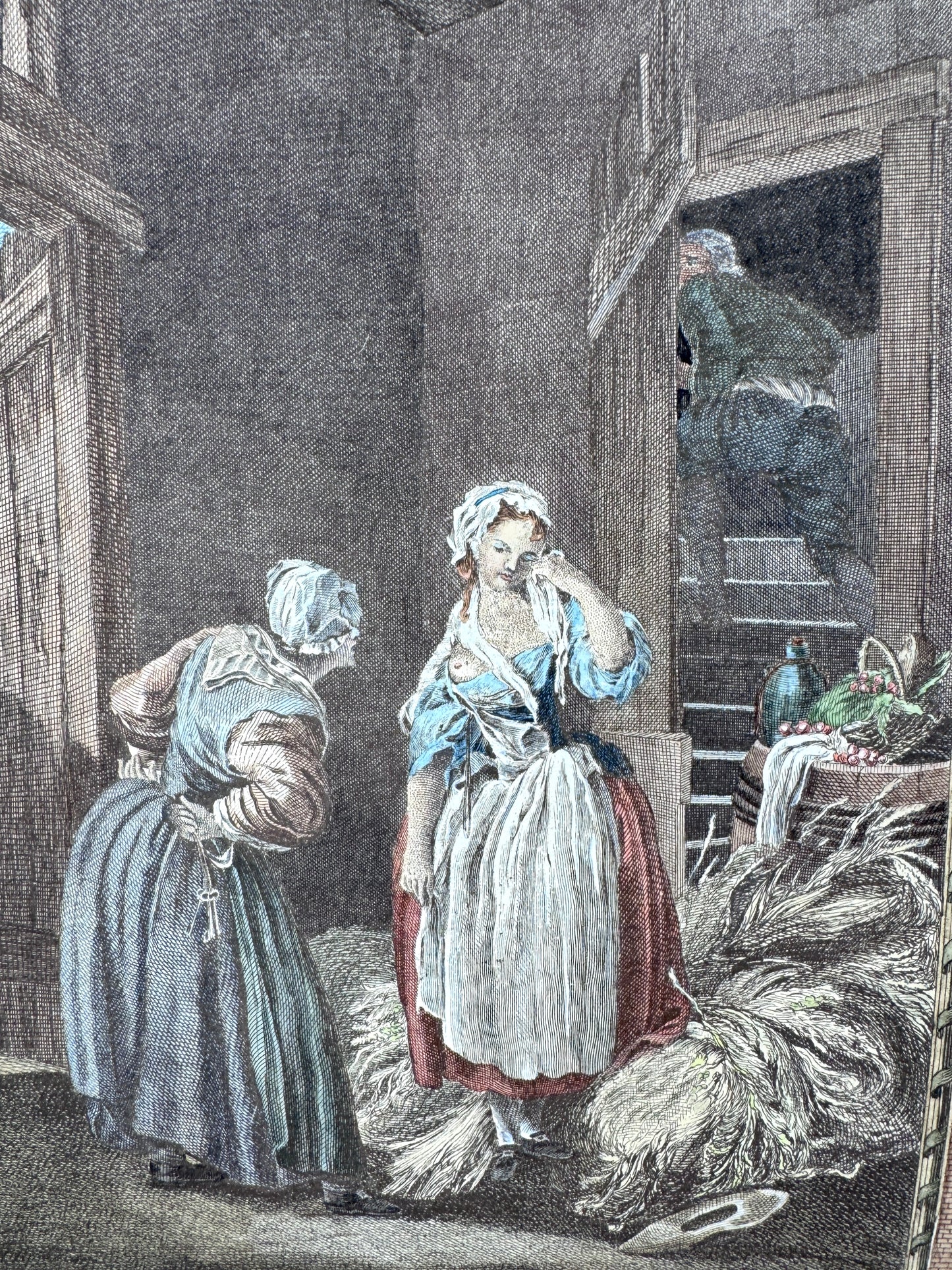 3x Kupferstiche Pierre Antoine Baudouin. Geliebte und Liebhaber