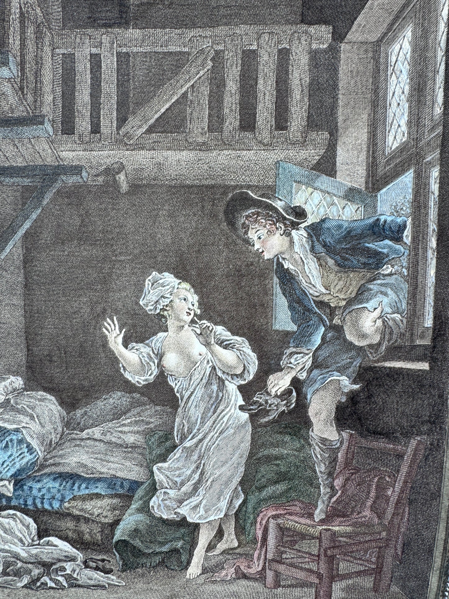 3x Kupferstiche Pierre Antoine Baudouin. Geliebte und Liebhaber
