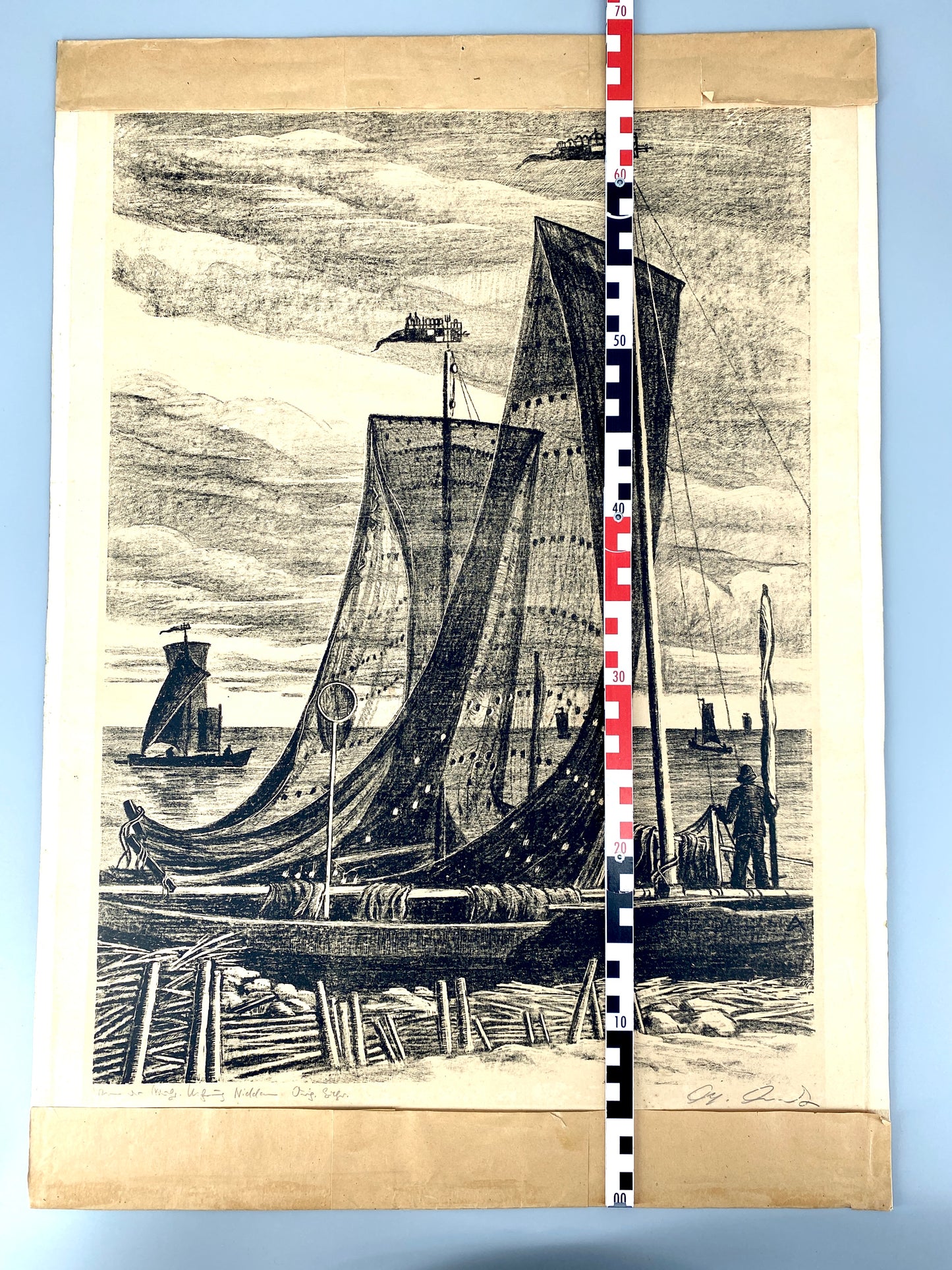 Kurenkahn in Nidden. Grafik aus der Künstlerkolonie