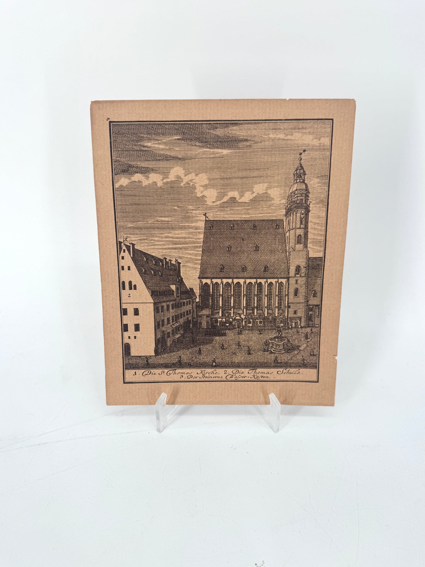 Der Thomaskirchhof in Leipzig. Kupferstich von Krügner (Repro)