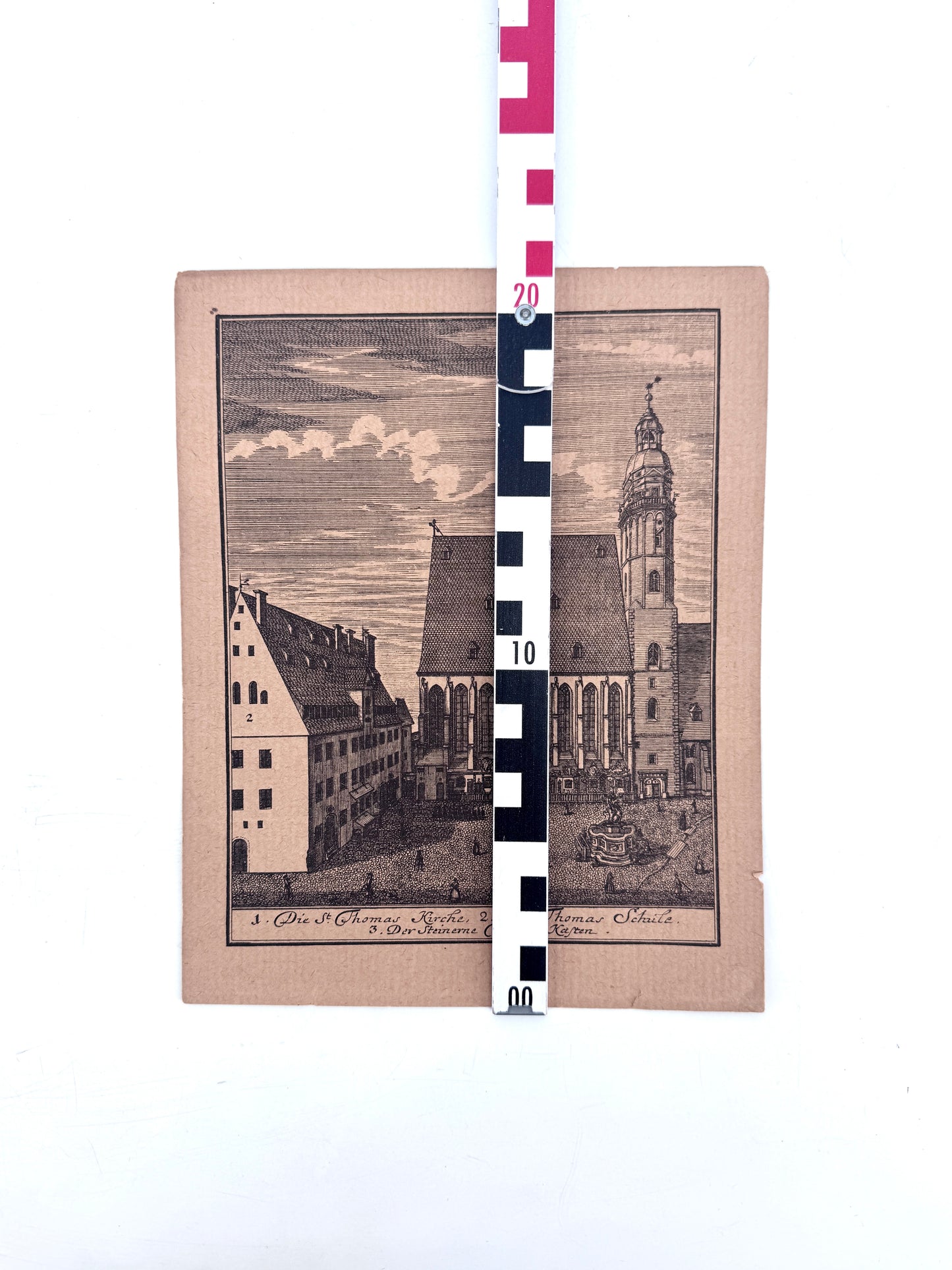 Der Thomaskirchhof in Leipzig. Kupferstich von Krügner (Repro)