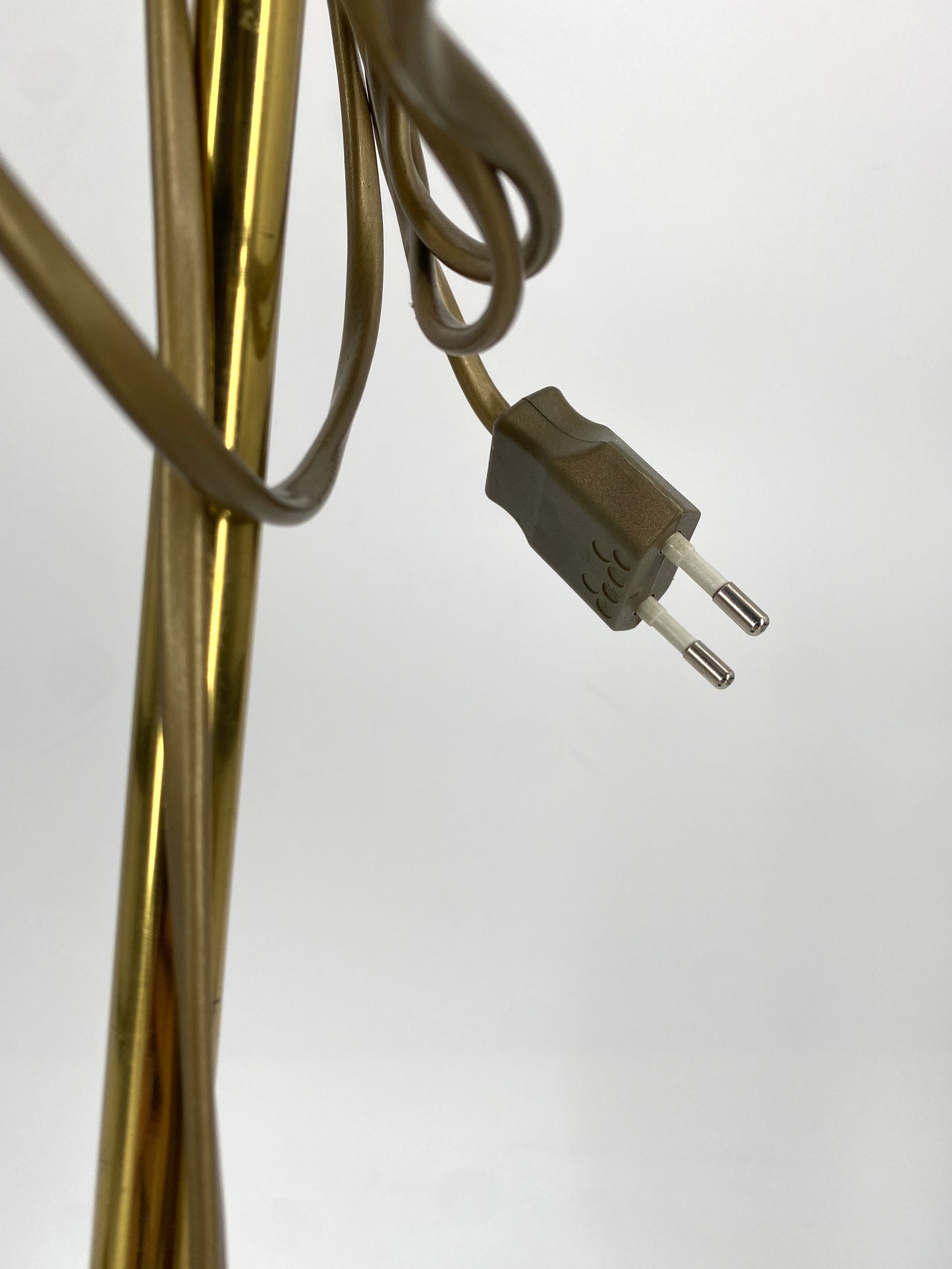 Tischlampe Messing Gold Braun, 70er