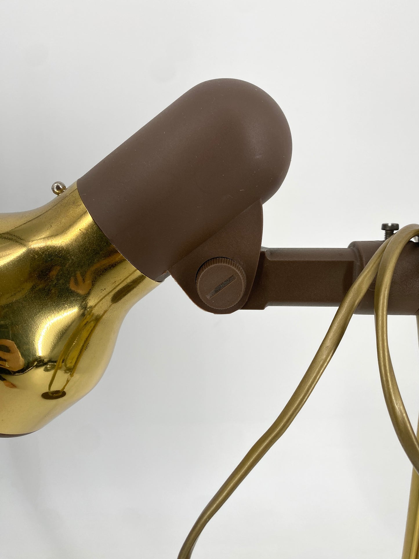 Tischlampe Messing Gold Braun, 70er