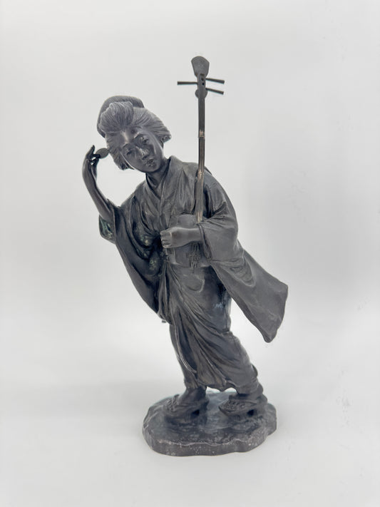 Skulptur / Okimono aus Bronze aus Japan, Meiji Periode