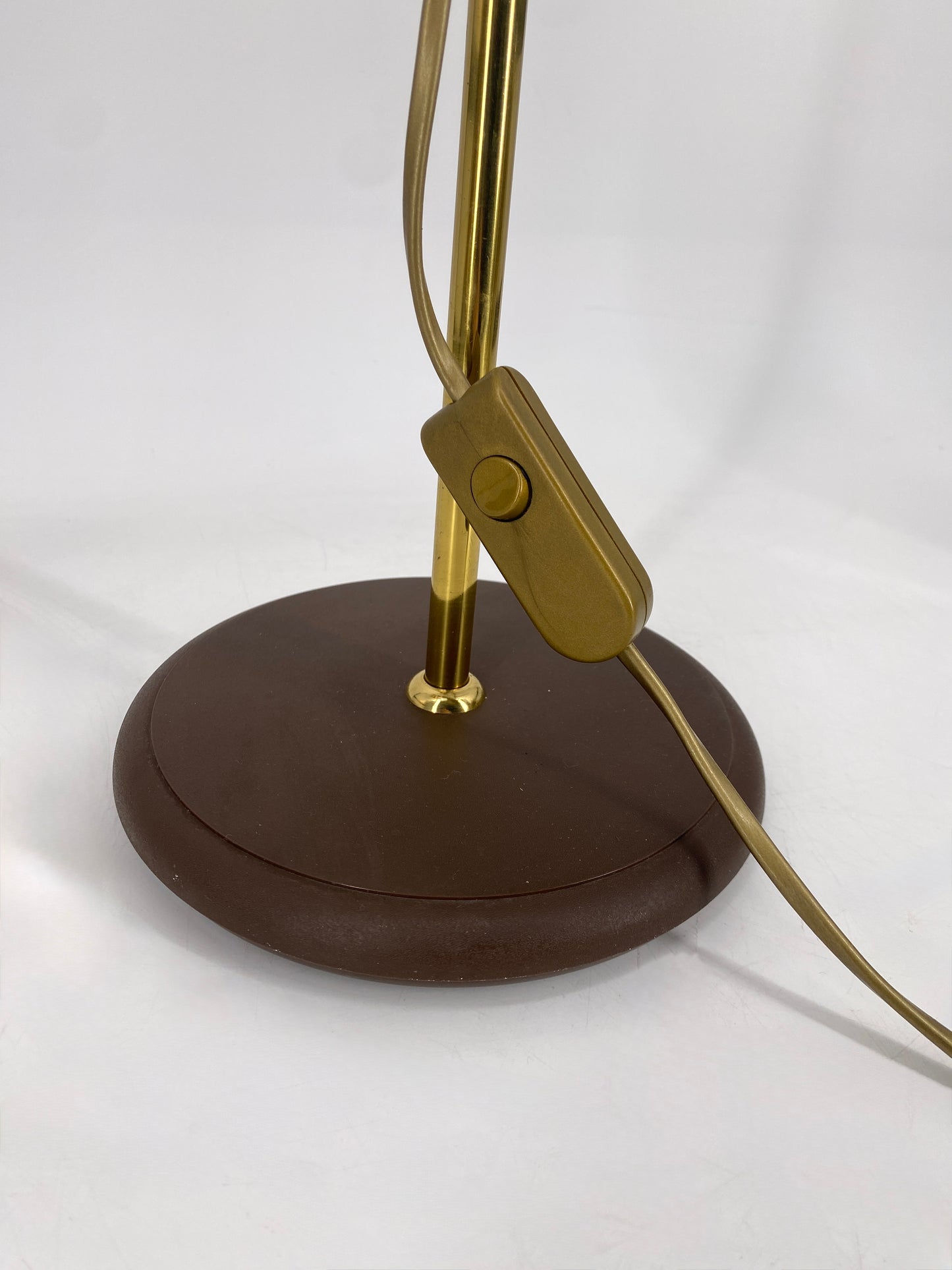 Tischlampe Messing Gold Braun, 70er