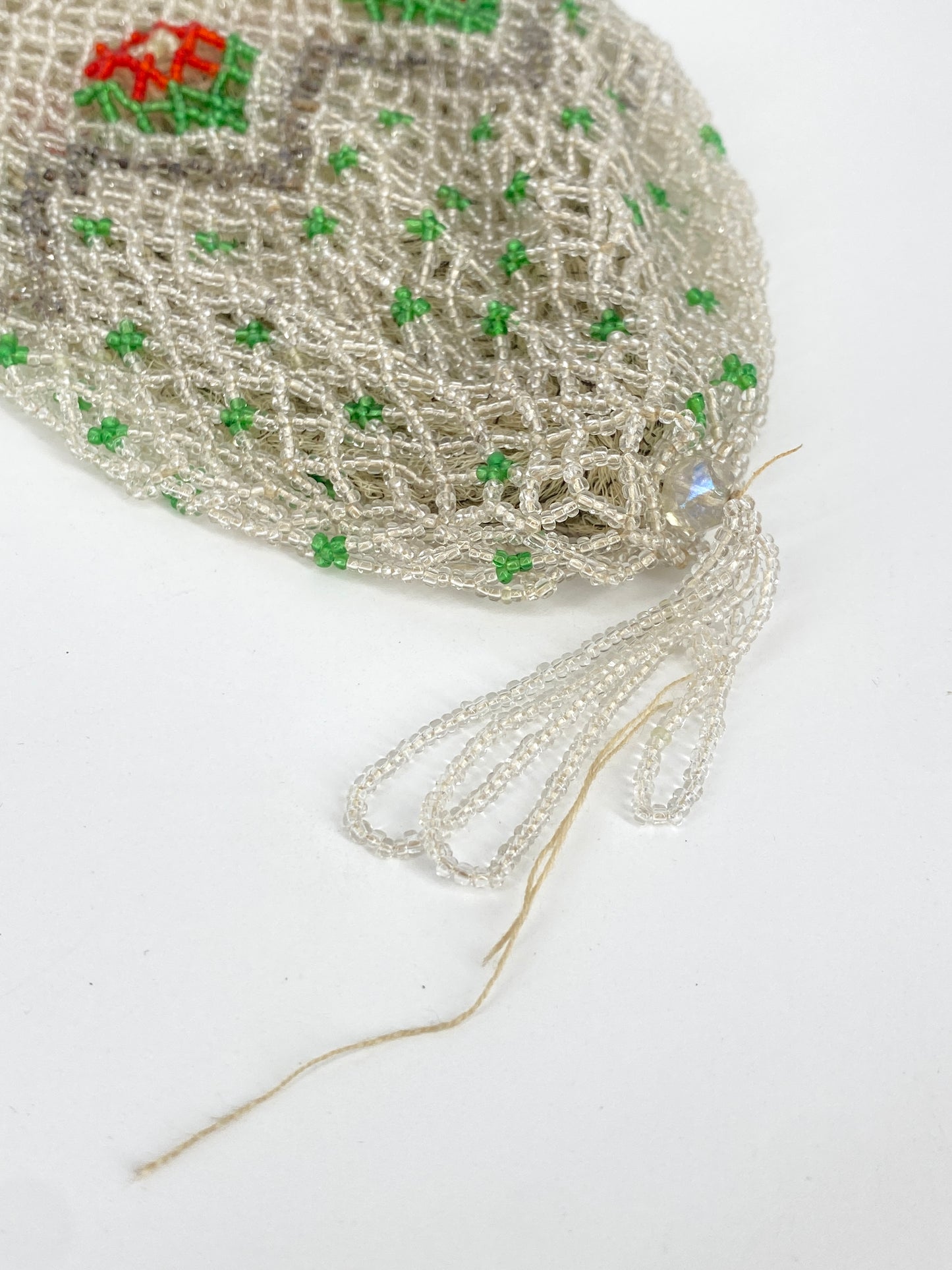 Antikes Art Deco Reticule aus Glasperlen, 20er 30er