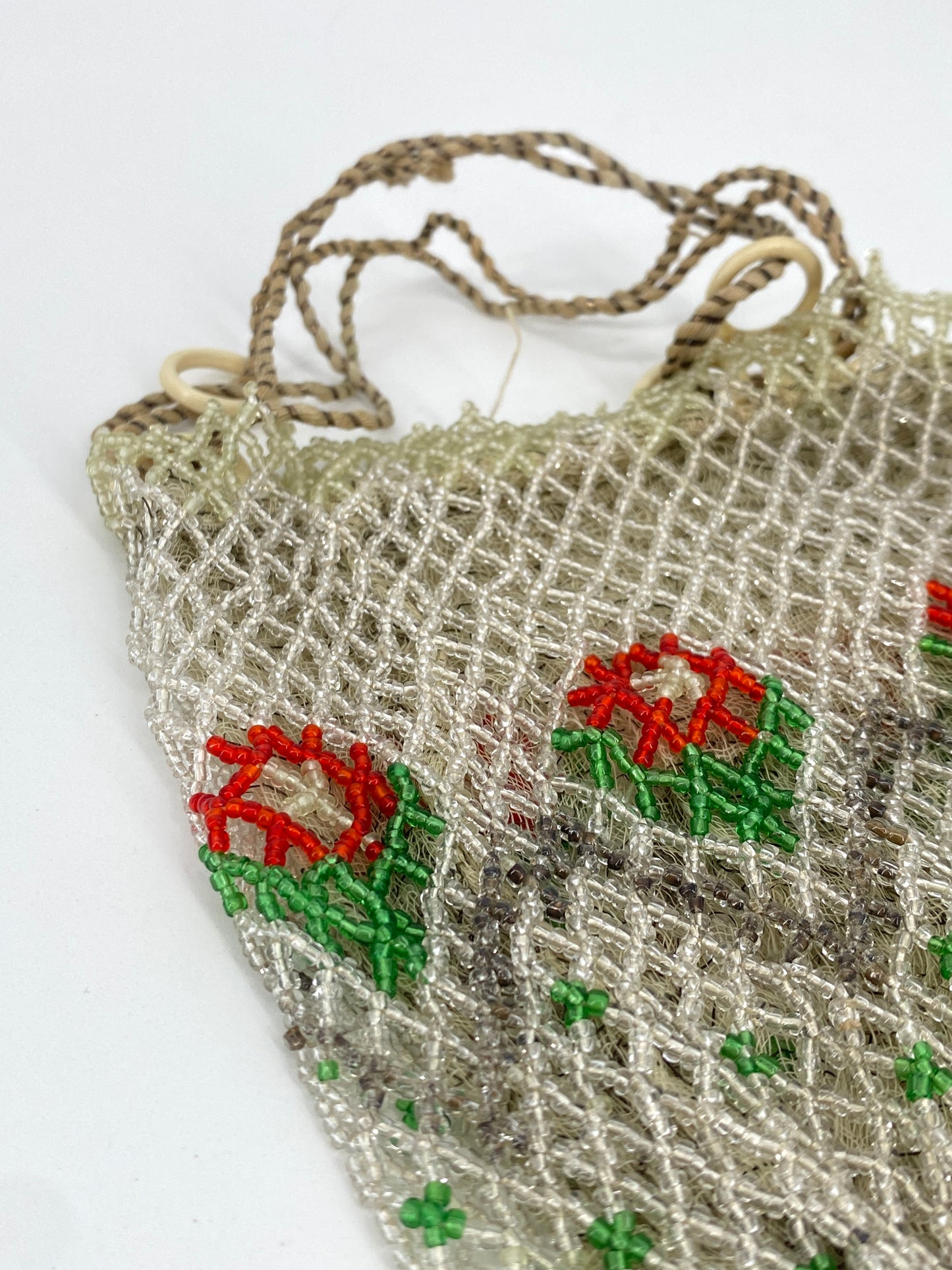 Antikes Art Deco Reticule aus Glasperlen, 20er 30er