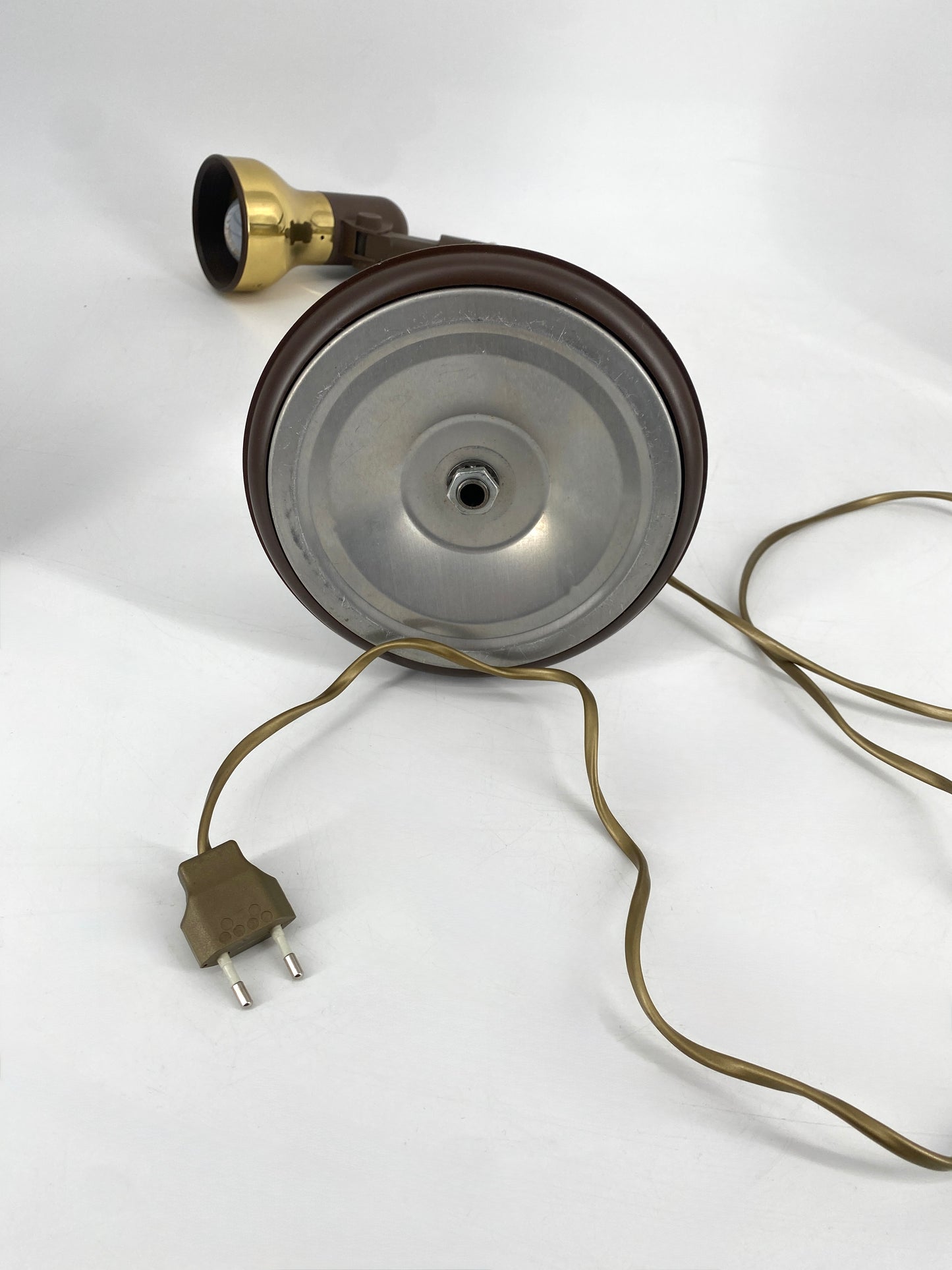 Tischlampe Messing Gold Braun, 70er