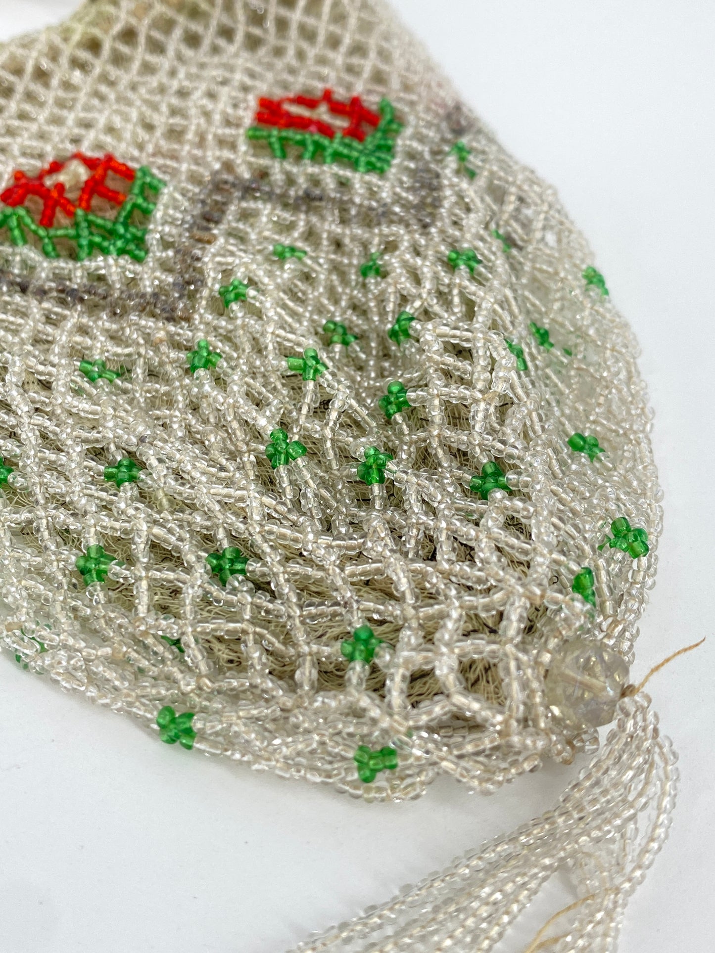 Antikes Art Deco Reticule aus Glasperlen, 20er 30er