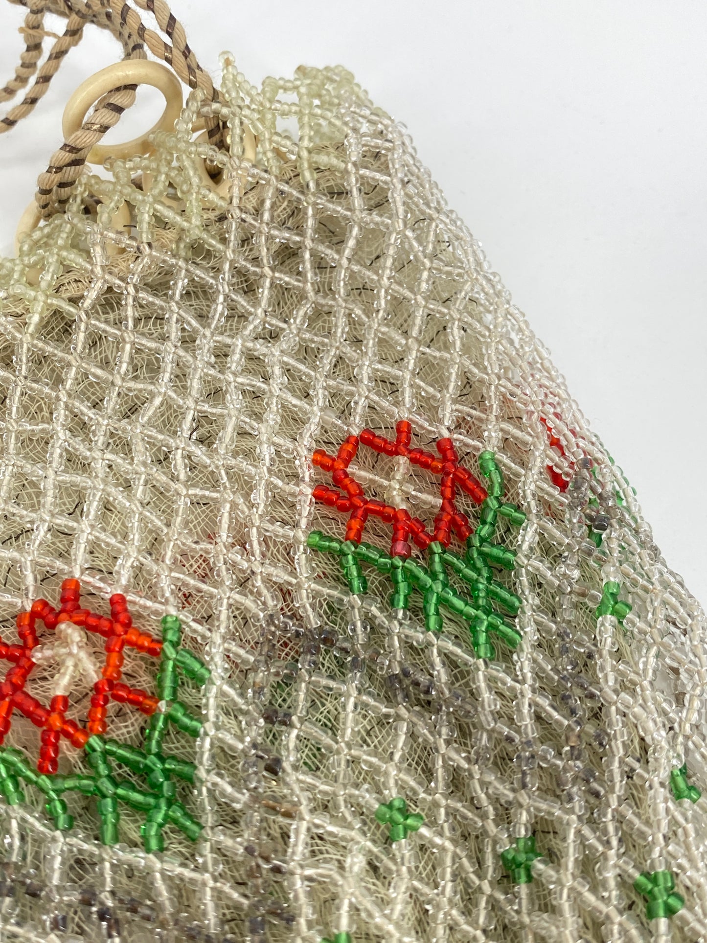 Antikes Art Deco Reticule aus Glasperlen, 20er 30er