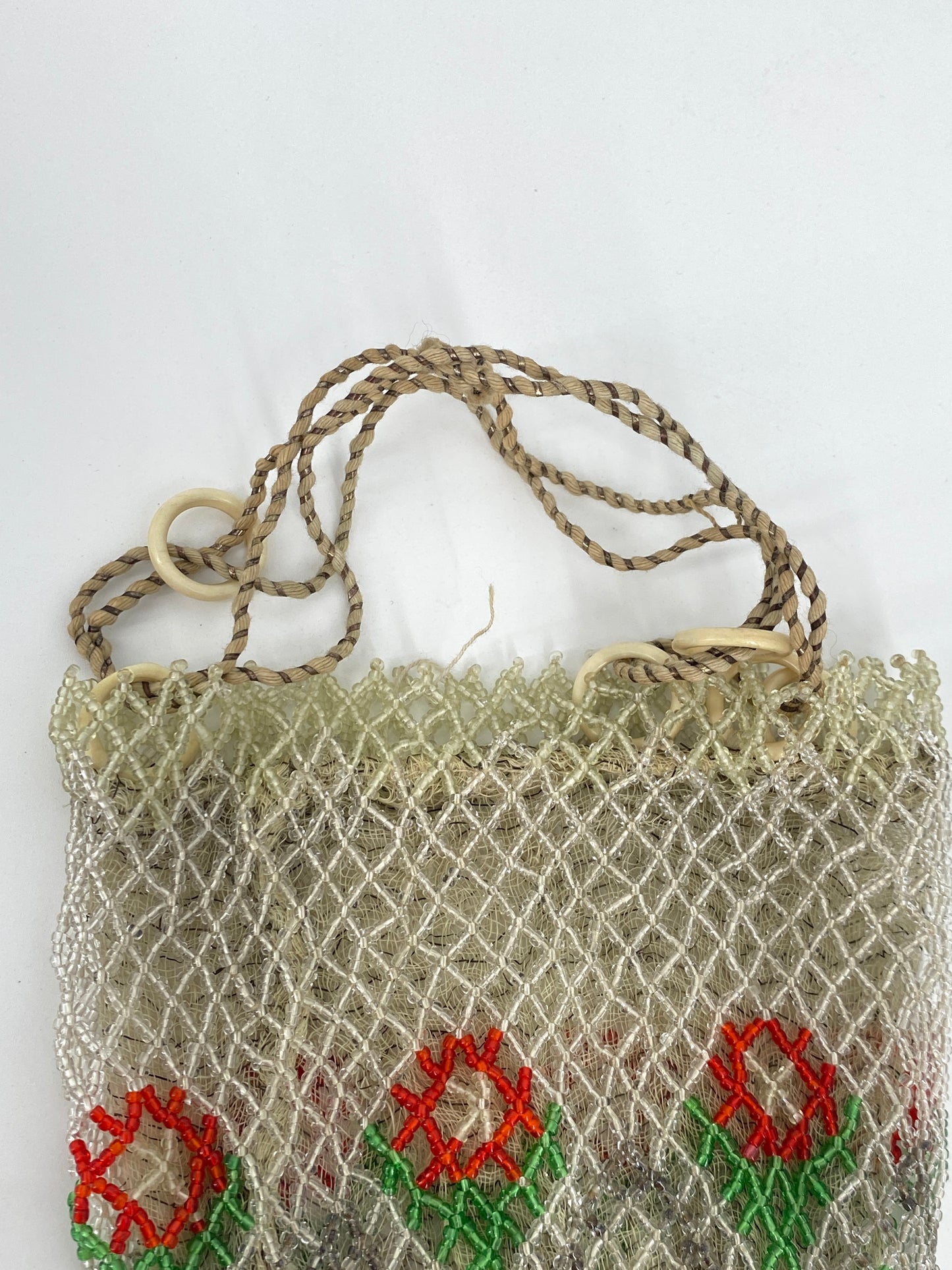 Antikes Art Deco Reticule aus Glasperlen, 20er 30er