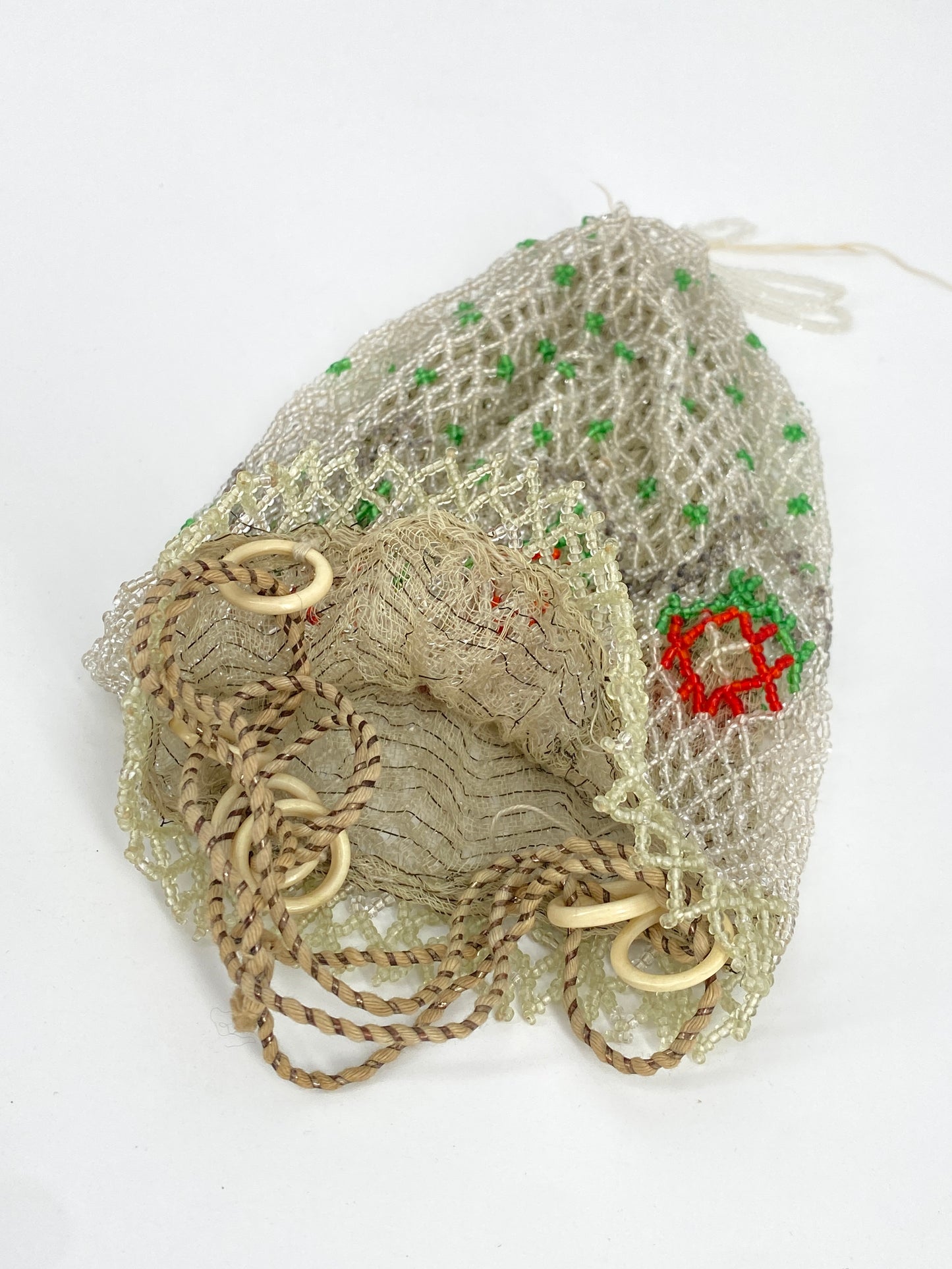 Antikes Art Deco Reticule aus Glasperlen, 20er 30er