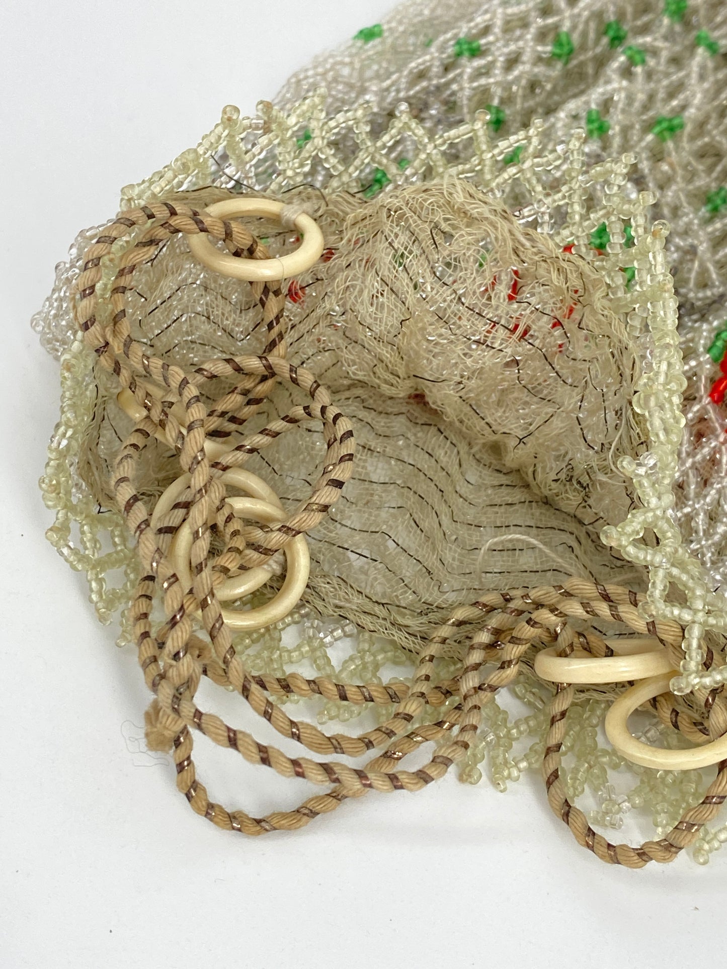 Antikes Art Deco Reticule aus Glasperlen, 20er 30er