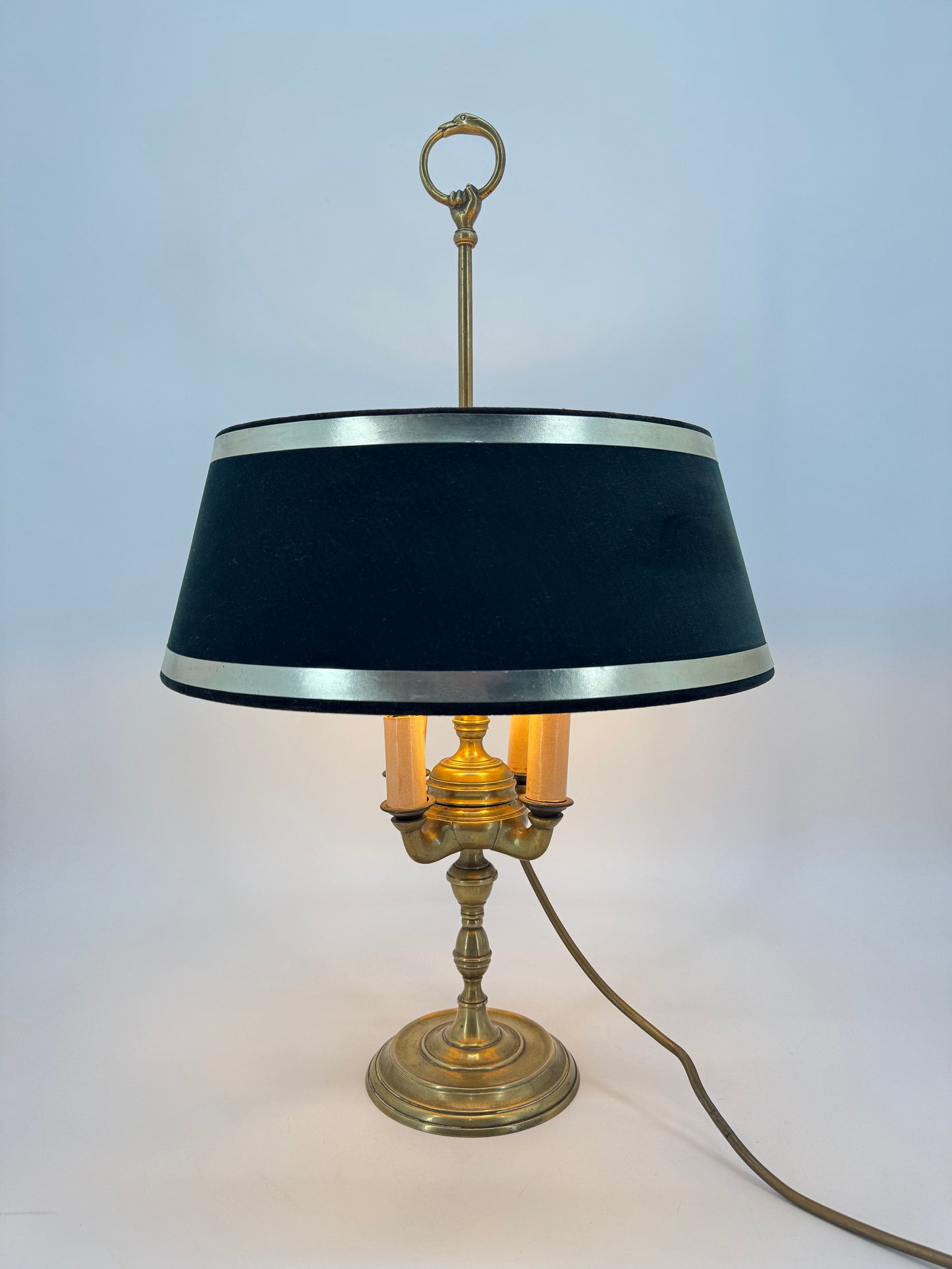 Bouilotte Tischlampe aus Messing Im Empire Stil