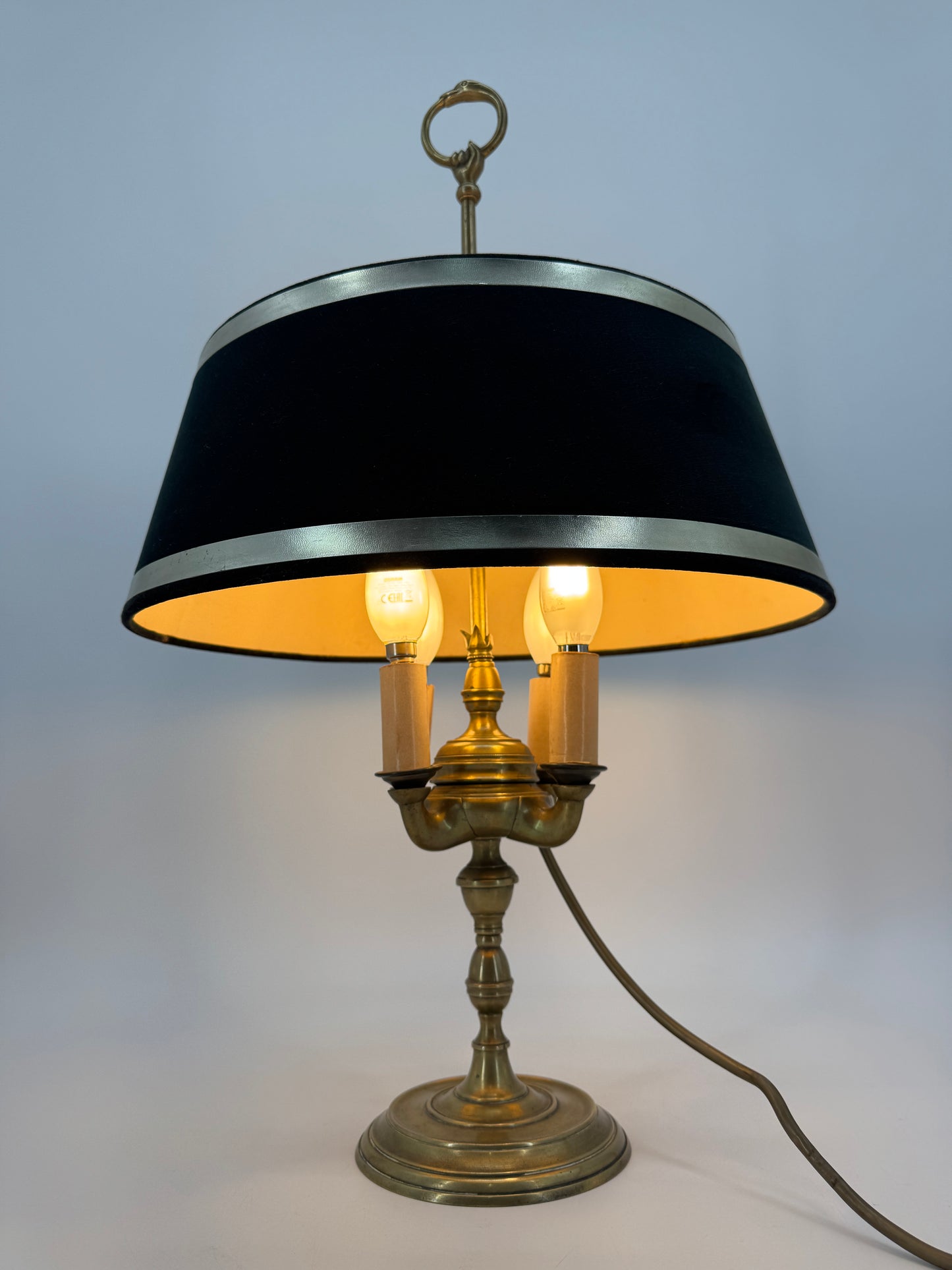 Bouilotte Tischlampe aus Messing Im Empire Stil