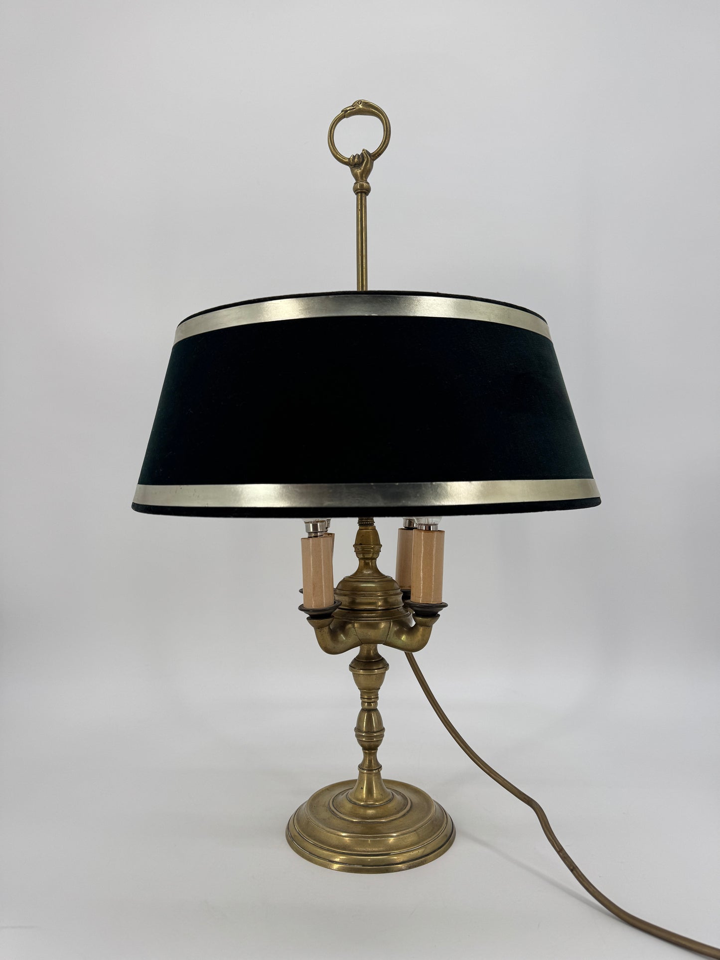 Bouilotte Tischlampe aus Messing Im Empire Stil
