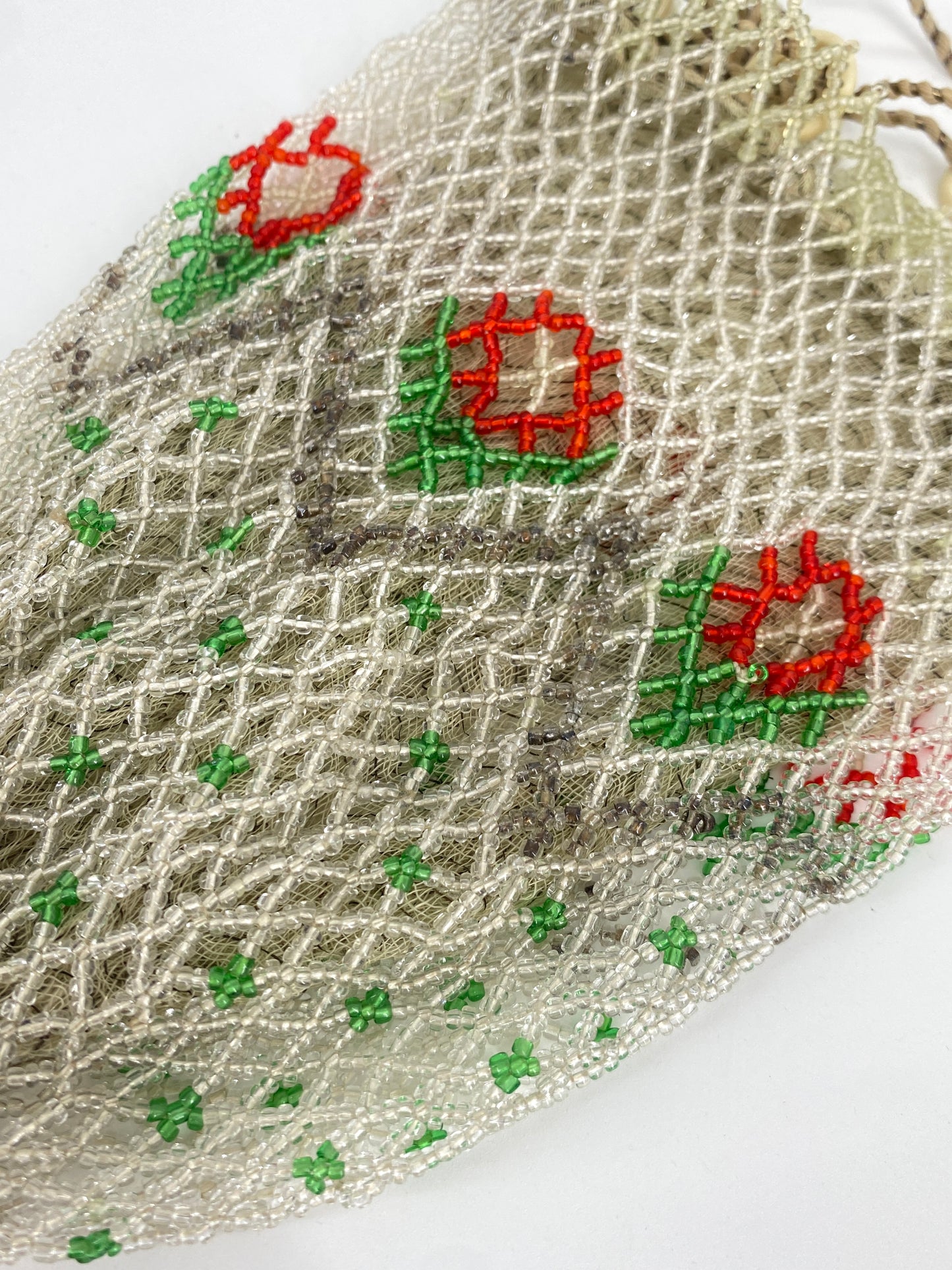 Antikes Art Deco Reticule aus Glasperlen, 20er 30er