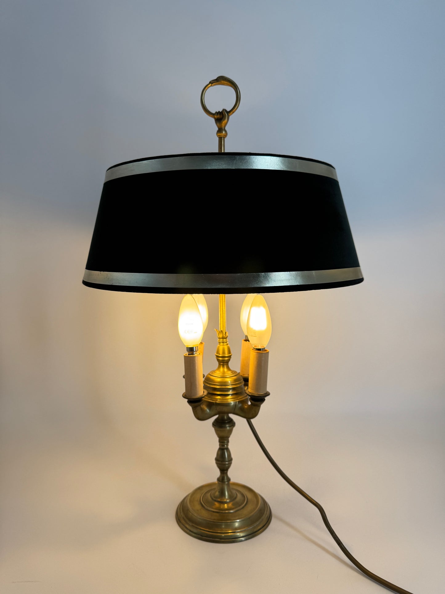 Bouilotte Tischlampe aus Messing Im Empire Stil