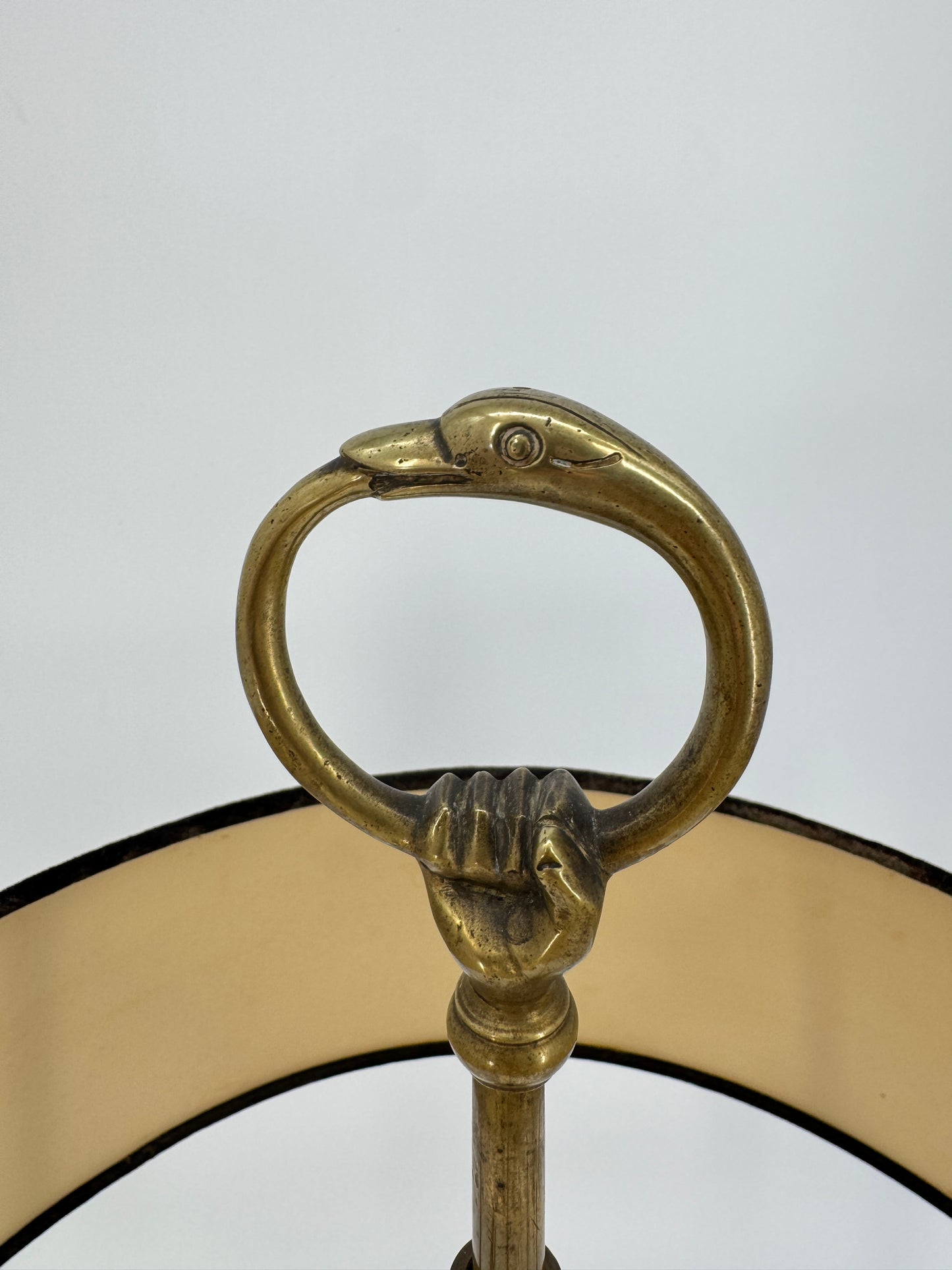 Bouilotte Tischlampe aus Messing Im Empire Stil
