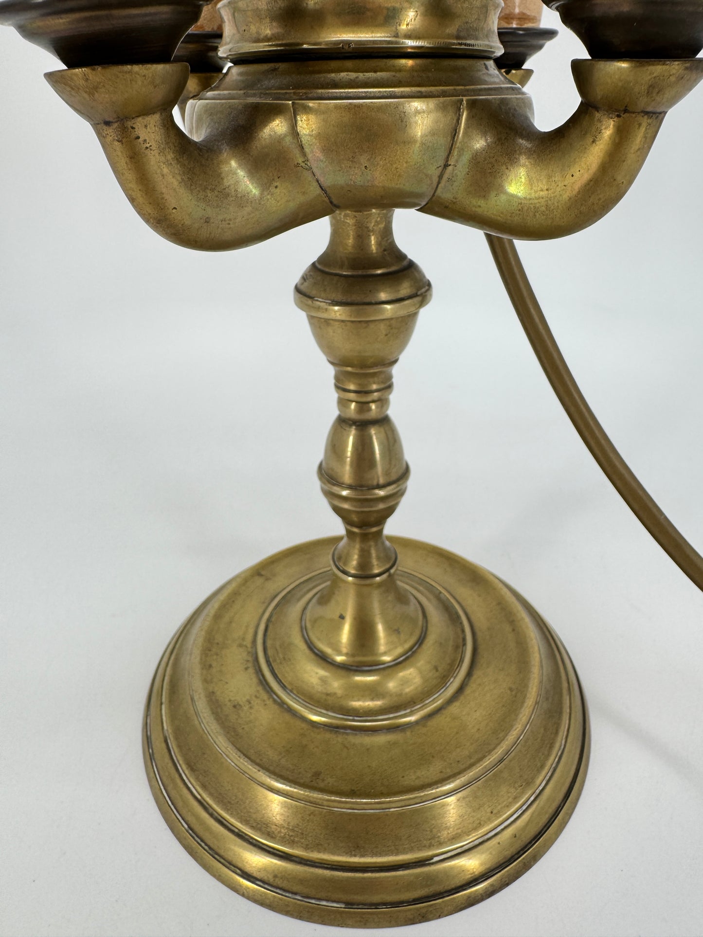 Bouilotte Tischlampe aus Messing Im Empire Stil