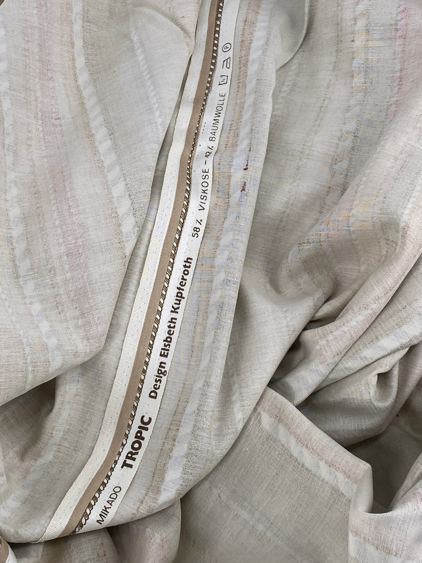 2 Vorhänge von Elsbeth Kupferoth, Textil Design 2.50 x 4.60m, 80er