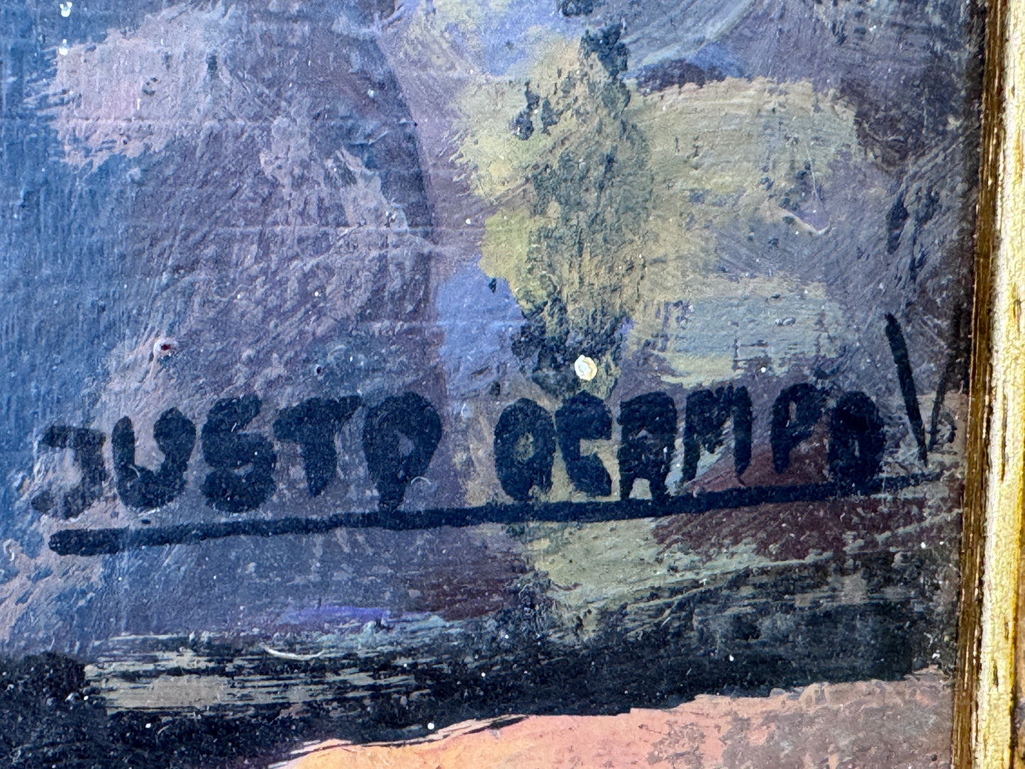 Ölgemälde, Mexikanischer Modernismus, Costumbrismo, signiert, Justo Ocampo