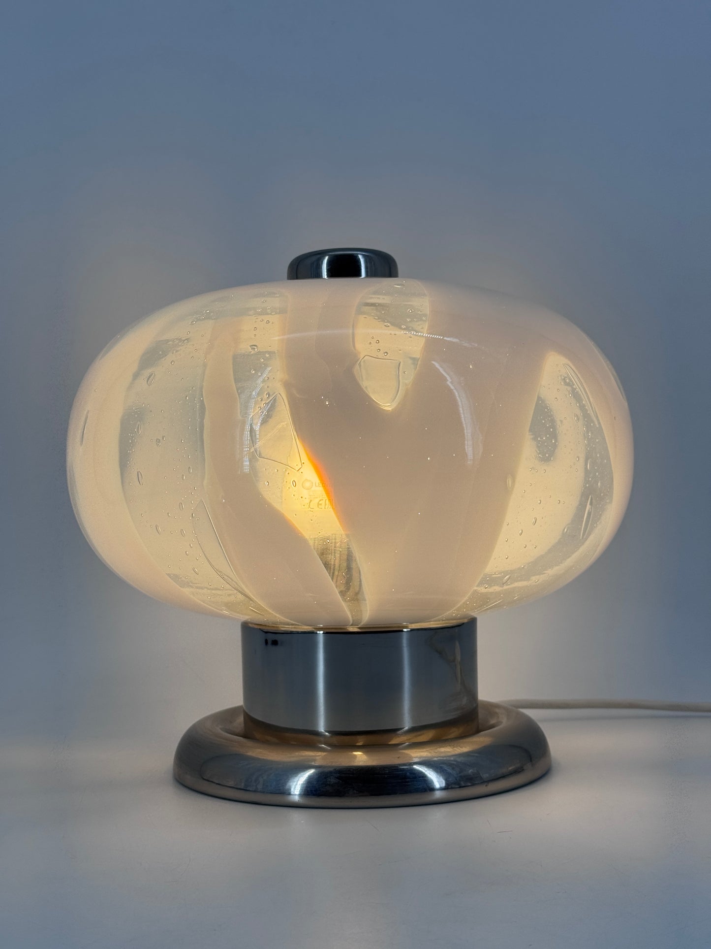 Mid Century Design, Tischleuchte, Muranoglas, Italien, 70er