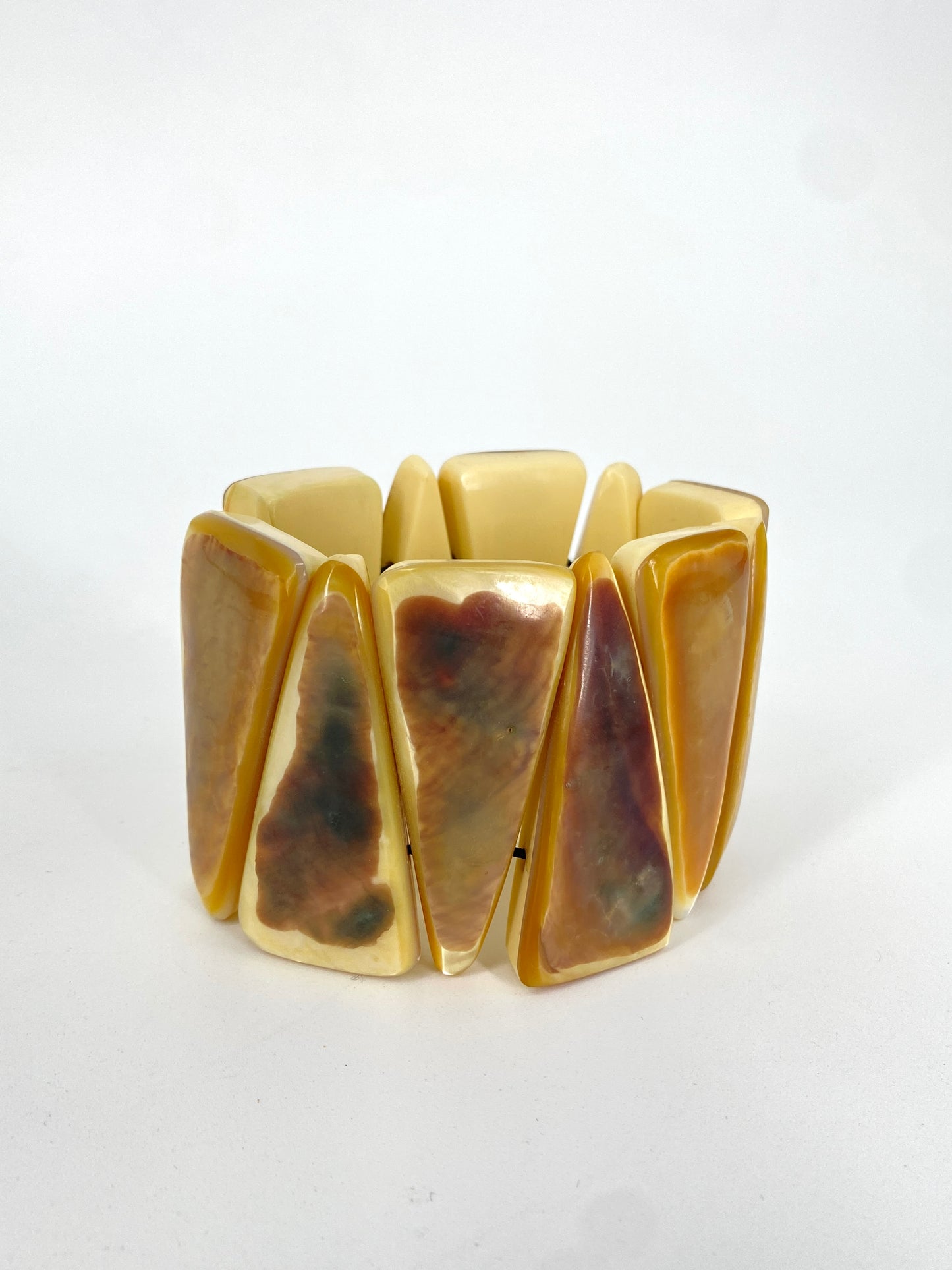 Collier und Armband mit Perlmutauflage