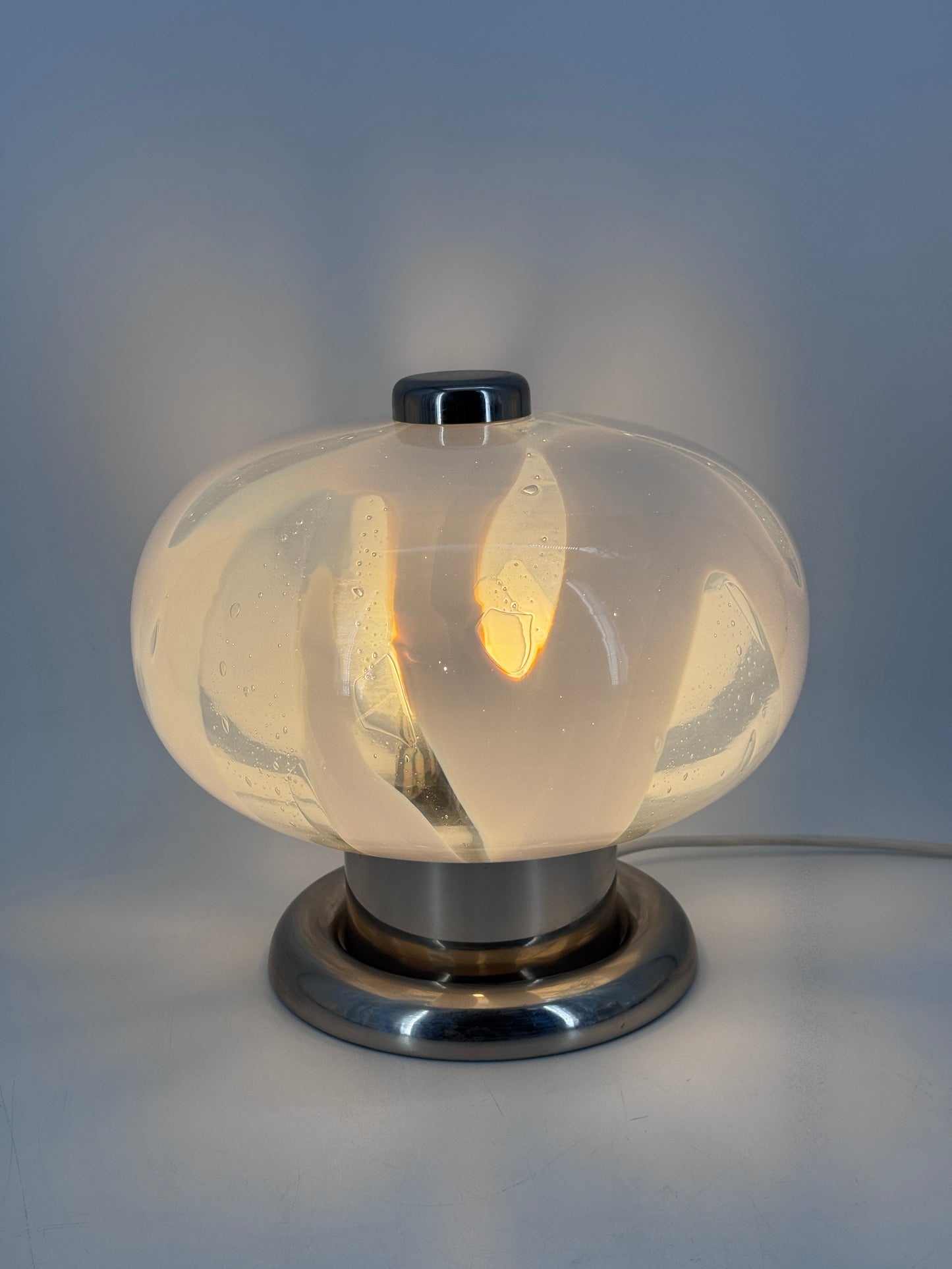 Mid Century Design, Tischleuchte, Muranoglas, Italien, 70er
