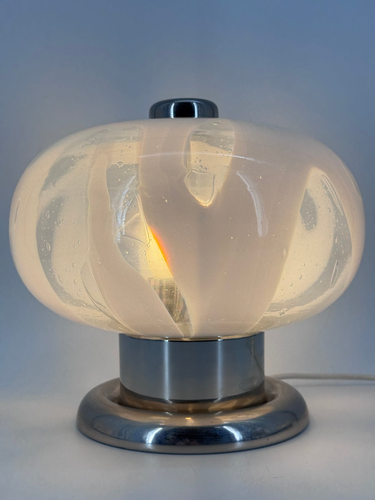 Mid Century Design, Tischleuchte, Muranoglas, Italien, 70er