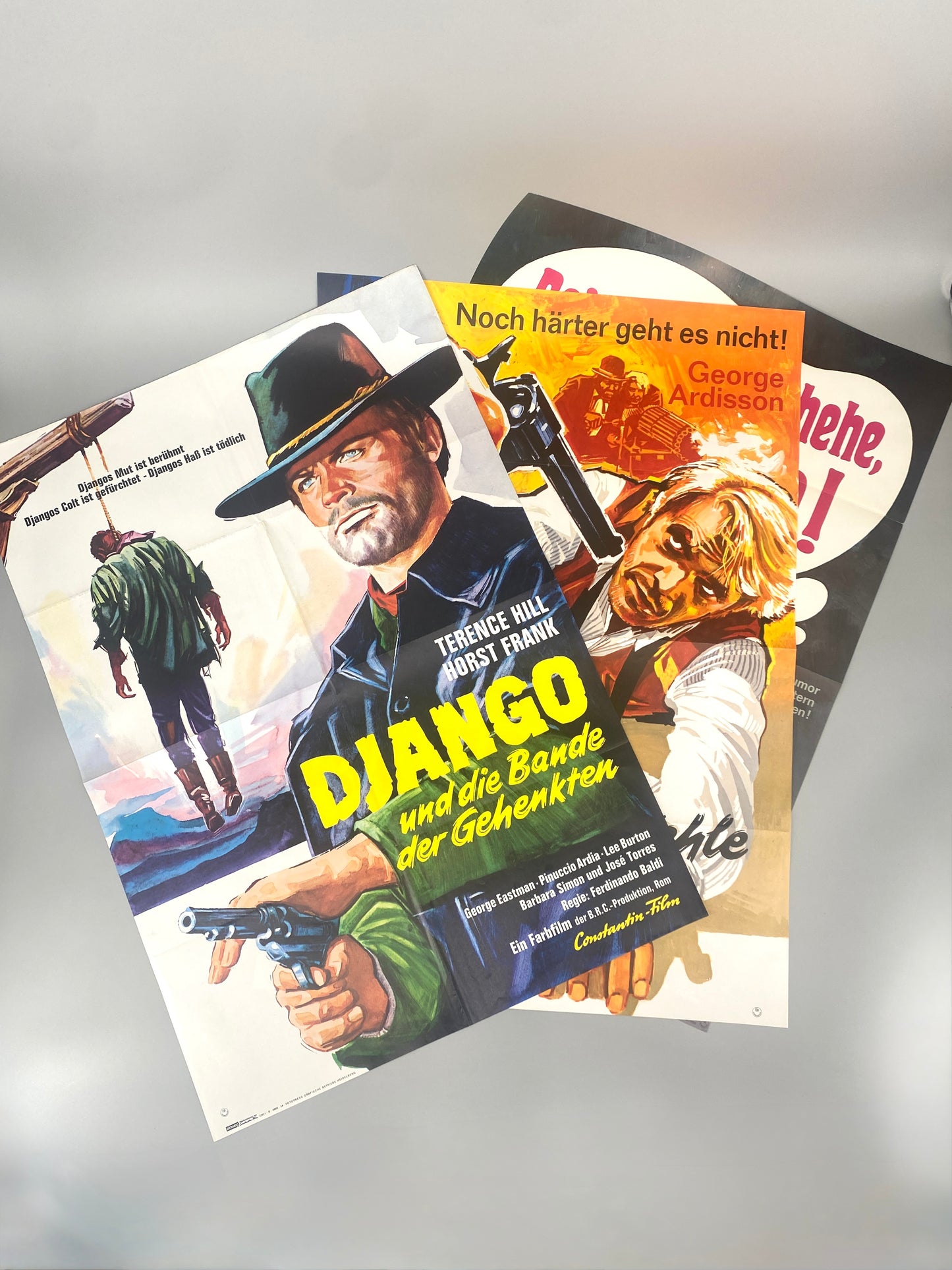 3x Italo-Western Plakate, Django (Terence Hill) und Deine Wille geschehe...