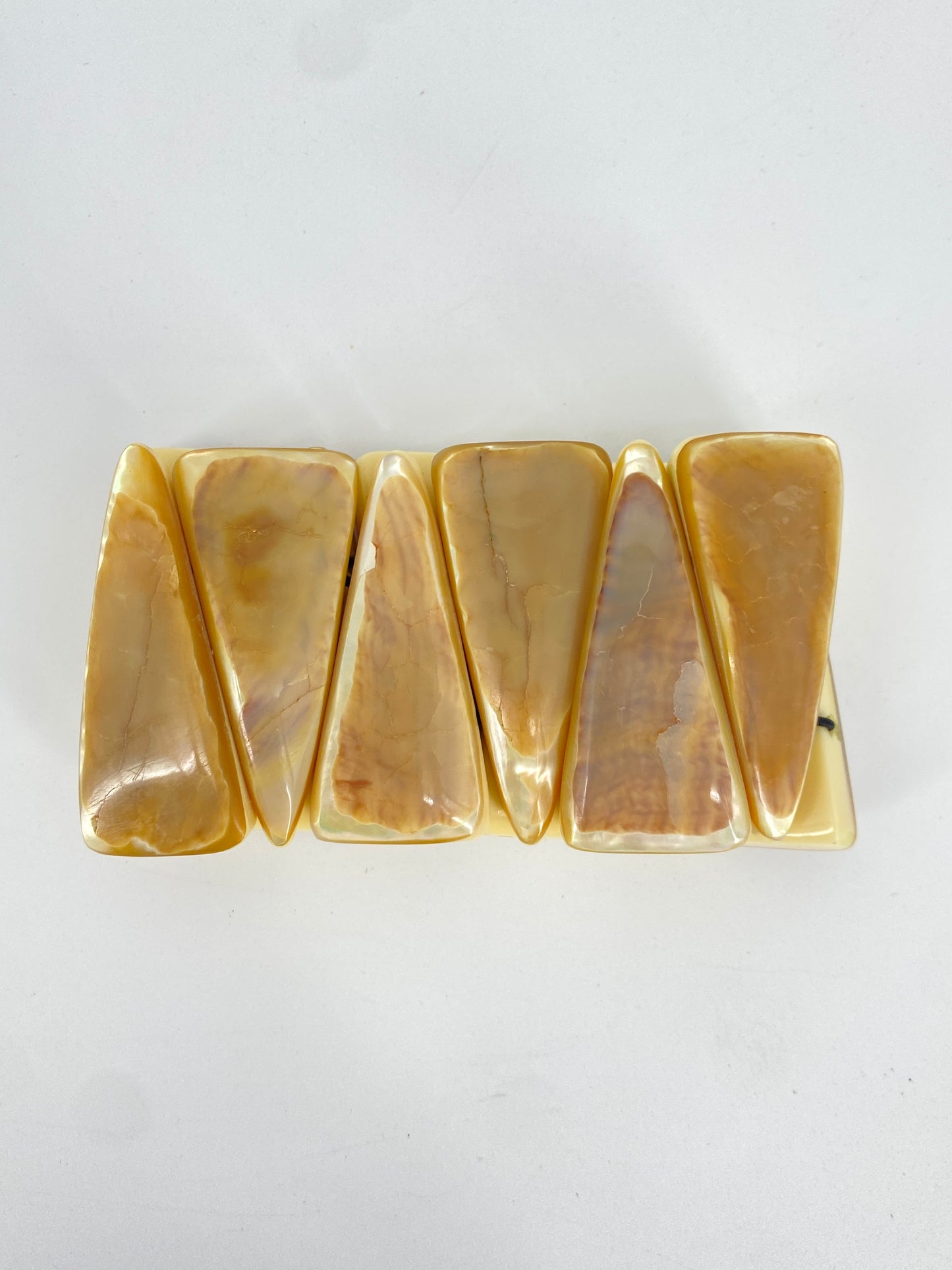 Collier und Armband mit Perlmutauflage