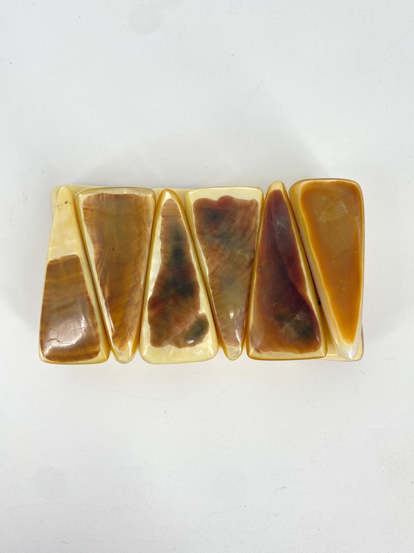 Collier und Armband mit Perlmutauflage