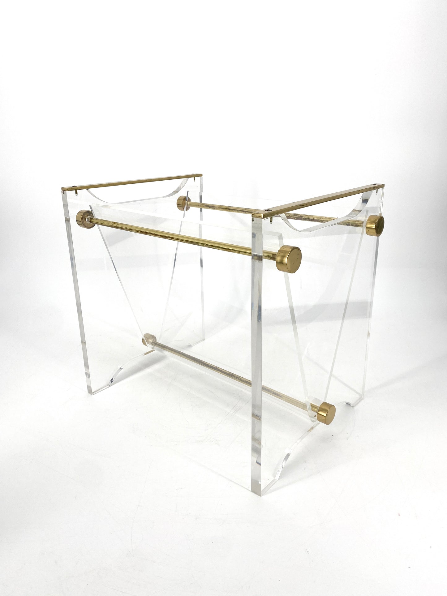 Zeitungsständer aus Acrylglas im Hollywood Regency Stil, 1970er