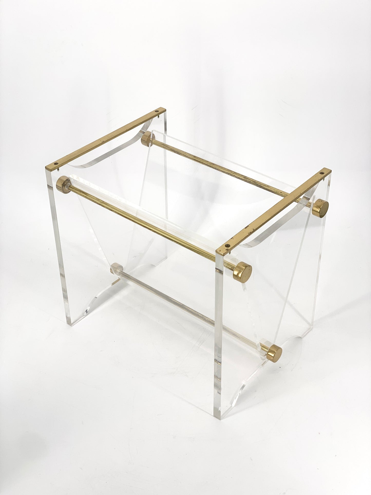 Zeitungsständer aus Acrylglas im Hollywood Regency Stil, 1970er