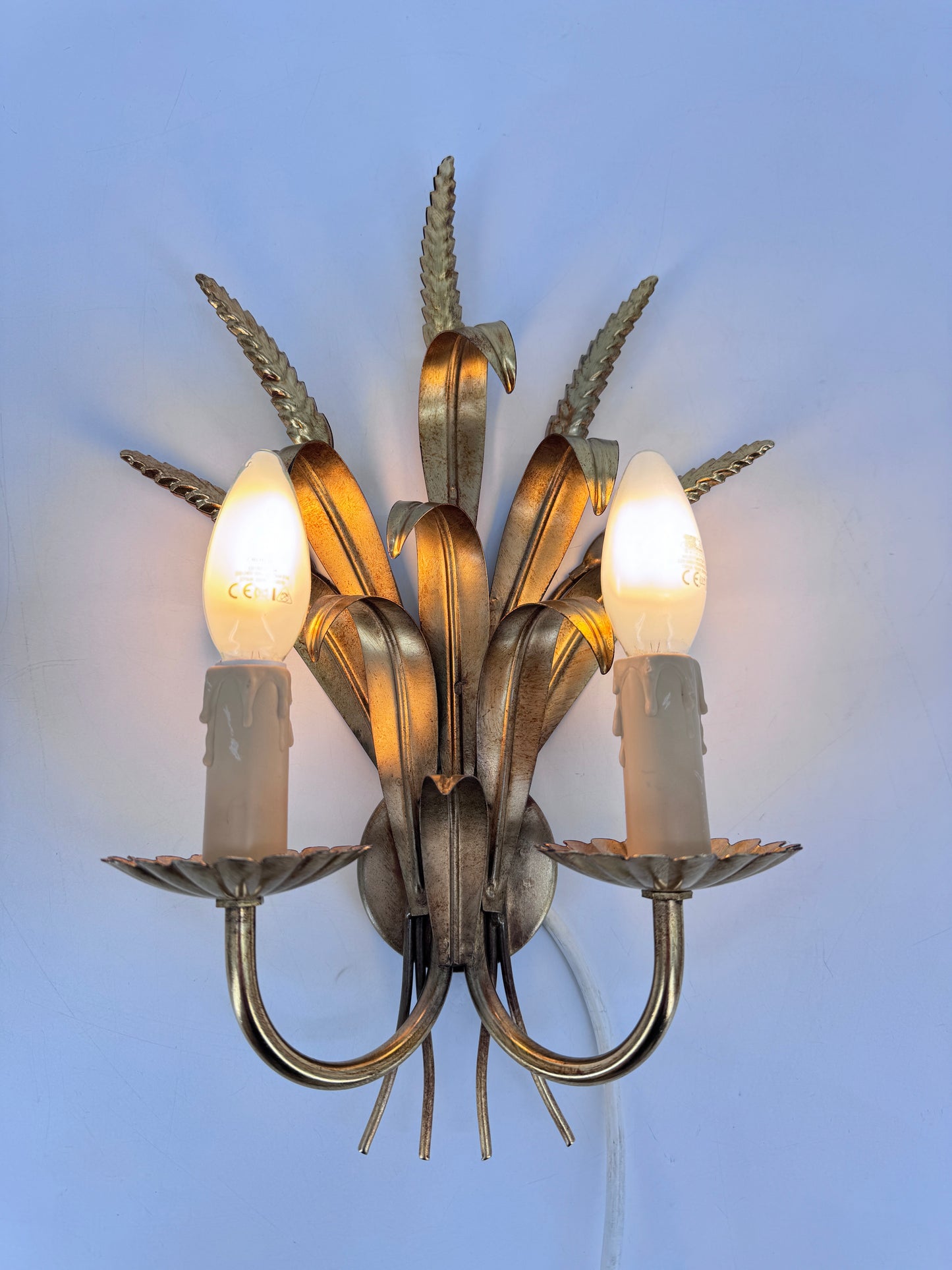 Wandlampen, Hollywood Regency, Weizenähren, 80er