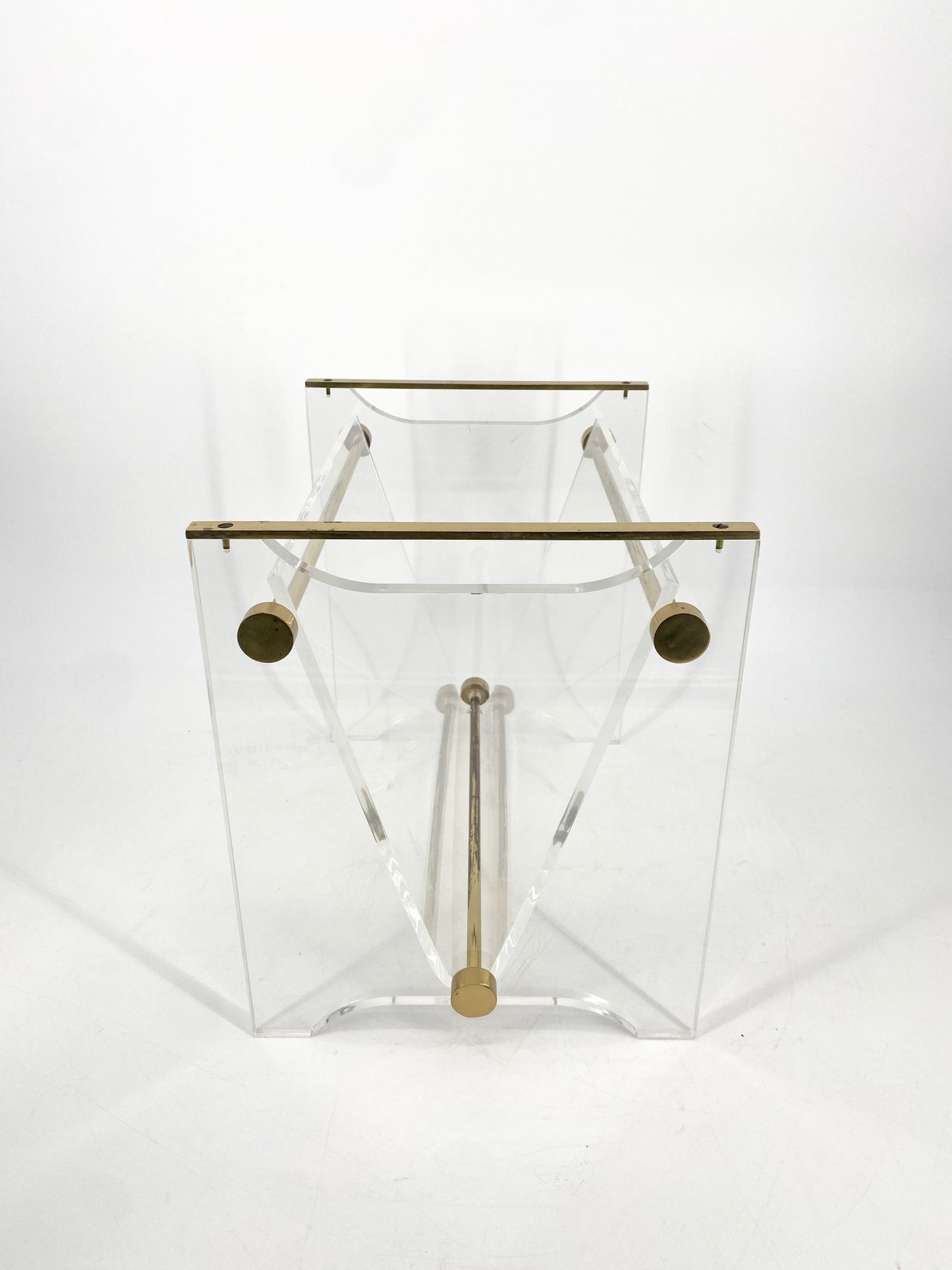 Zeitungsständer aus Acrylglas im Hollywood Regency Stil, 1970er