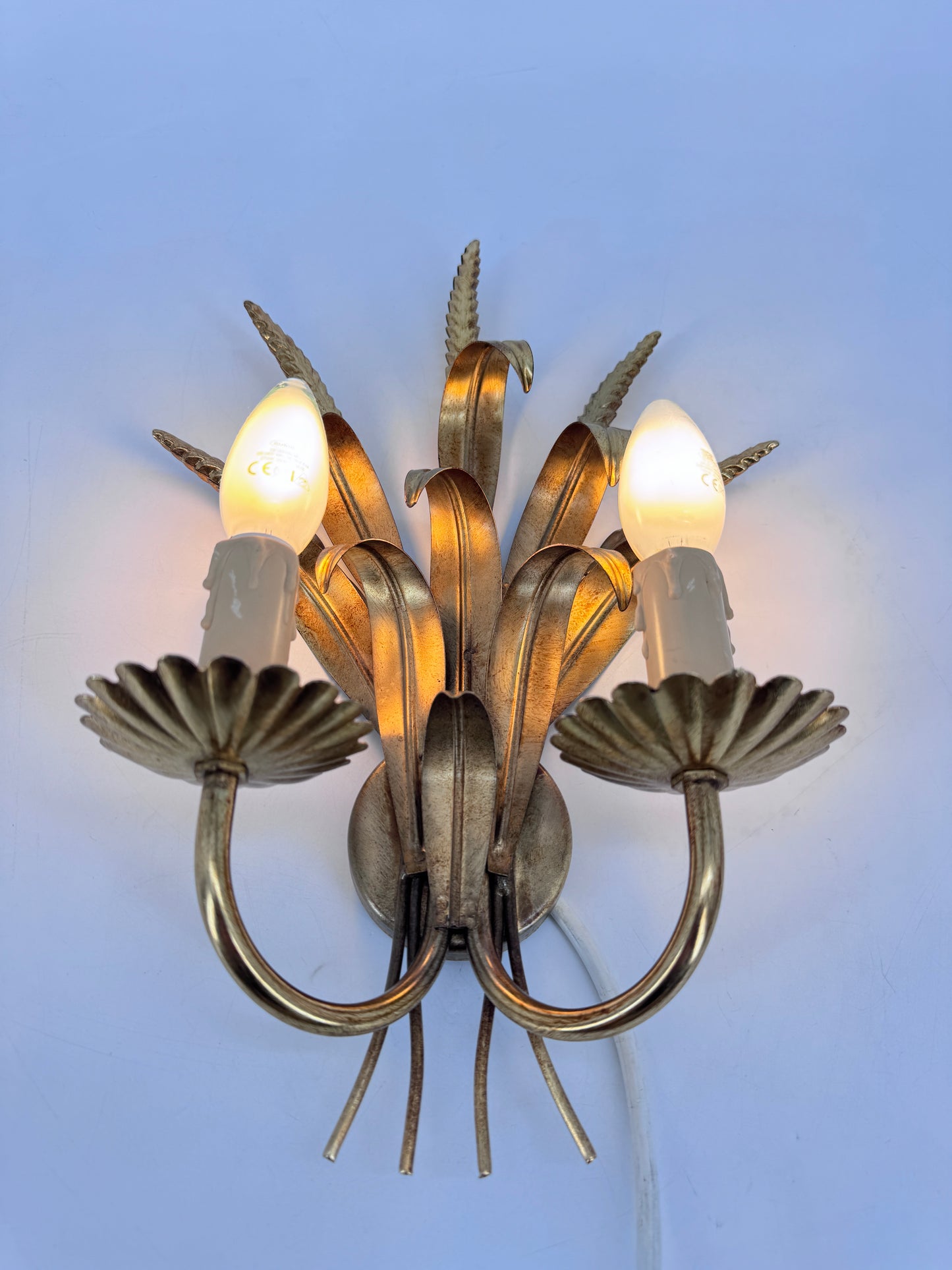 Wandlampen, Hollywood Regency, Weizenähren, 80er