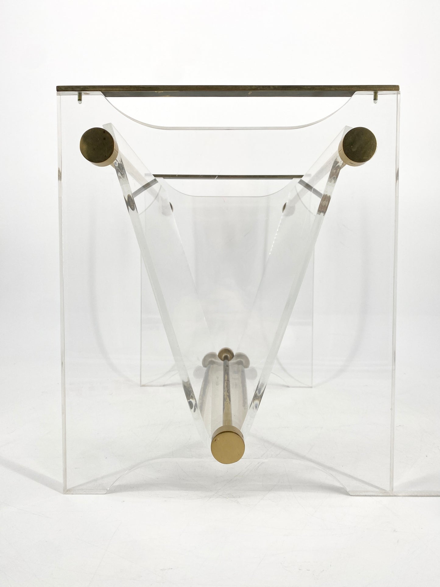 Zeitungsständer aus Acrylglas im Hollywood Regency Stil, 1970er